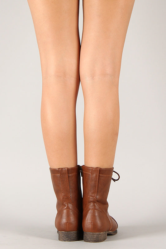Bamboo Lace Up Combat Boots