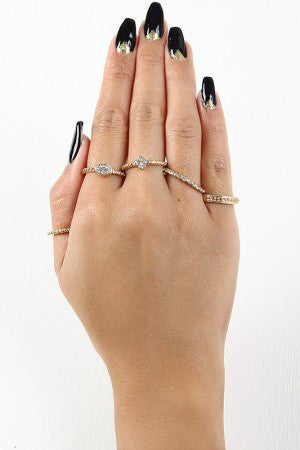 Bold Rhinestones Multi Ring