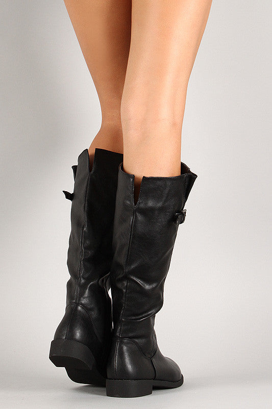 Buckle Riding Knee High Boot