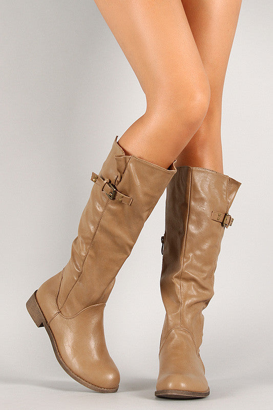 Buckle Riding Knee High Boot