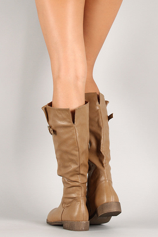 Buckle Riding Knee High Boot