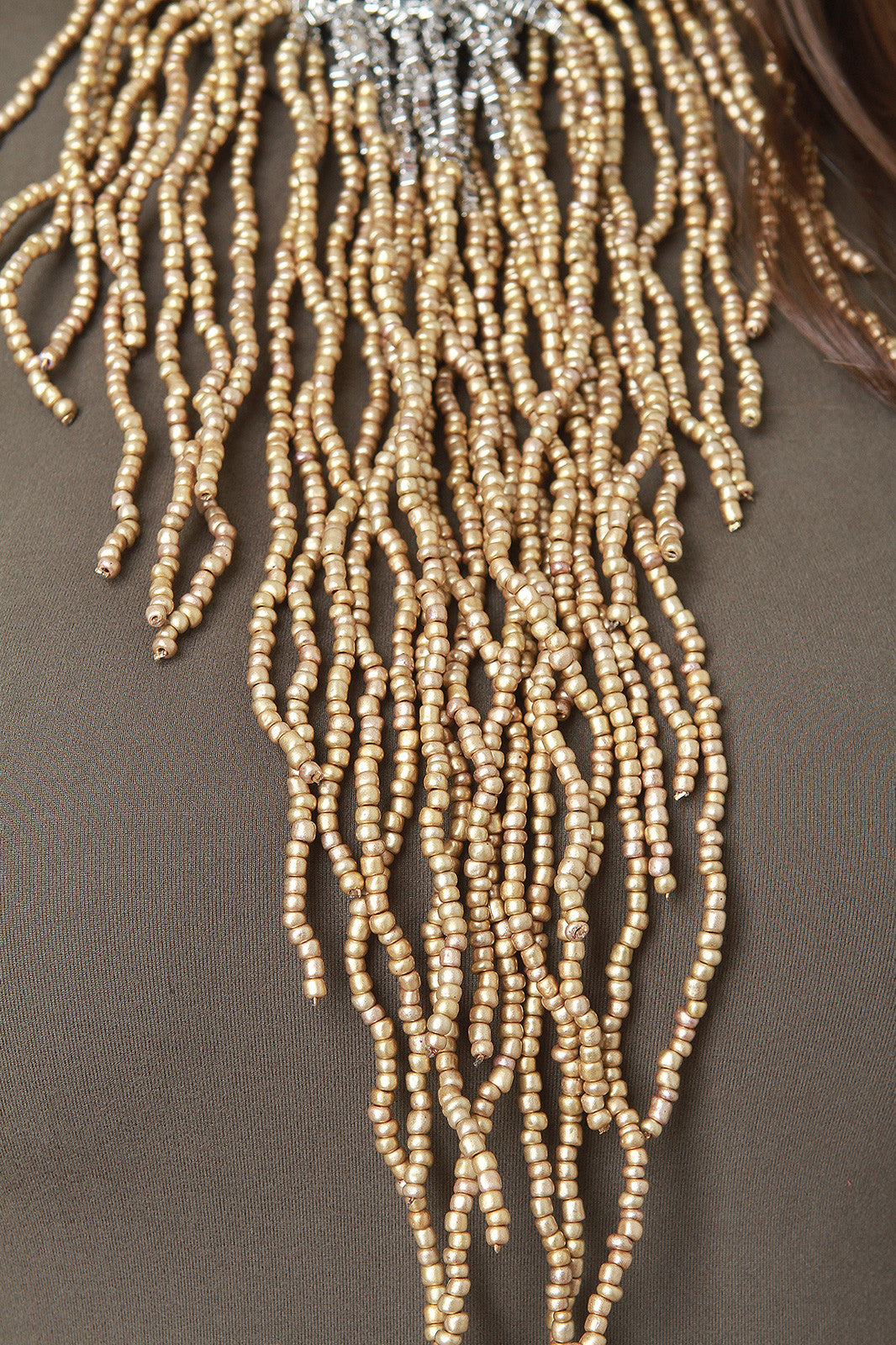 Beaded Fringe Bib Choker