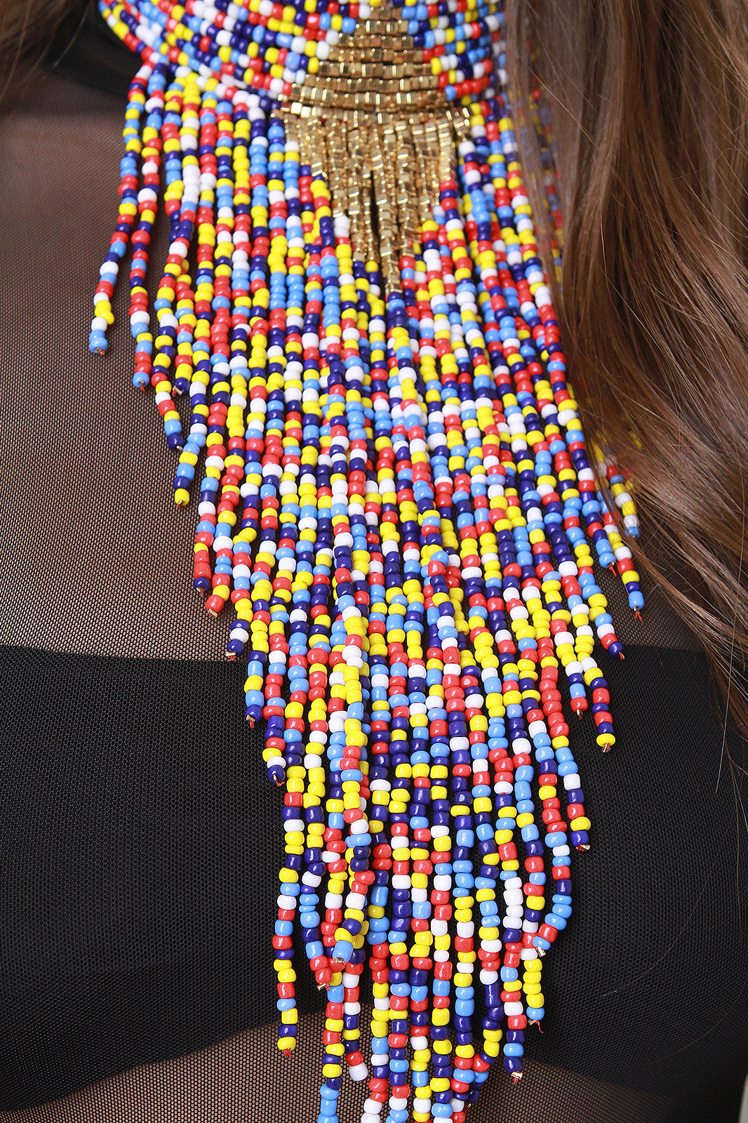 Beaded Fringe Bib Choker