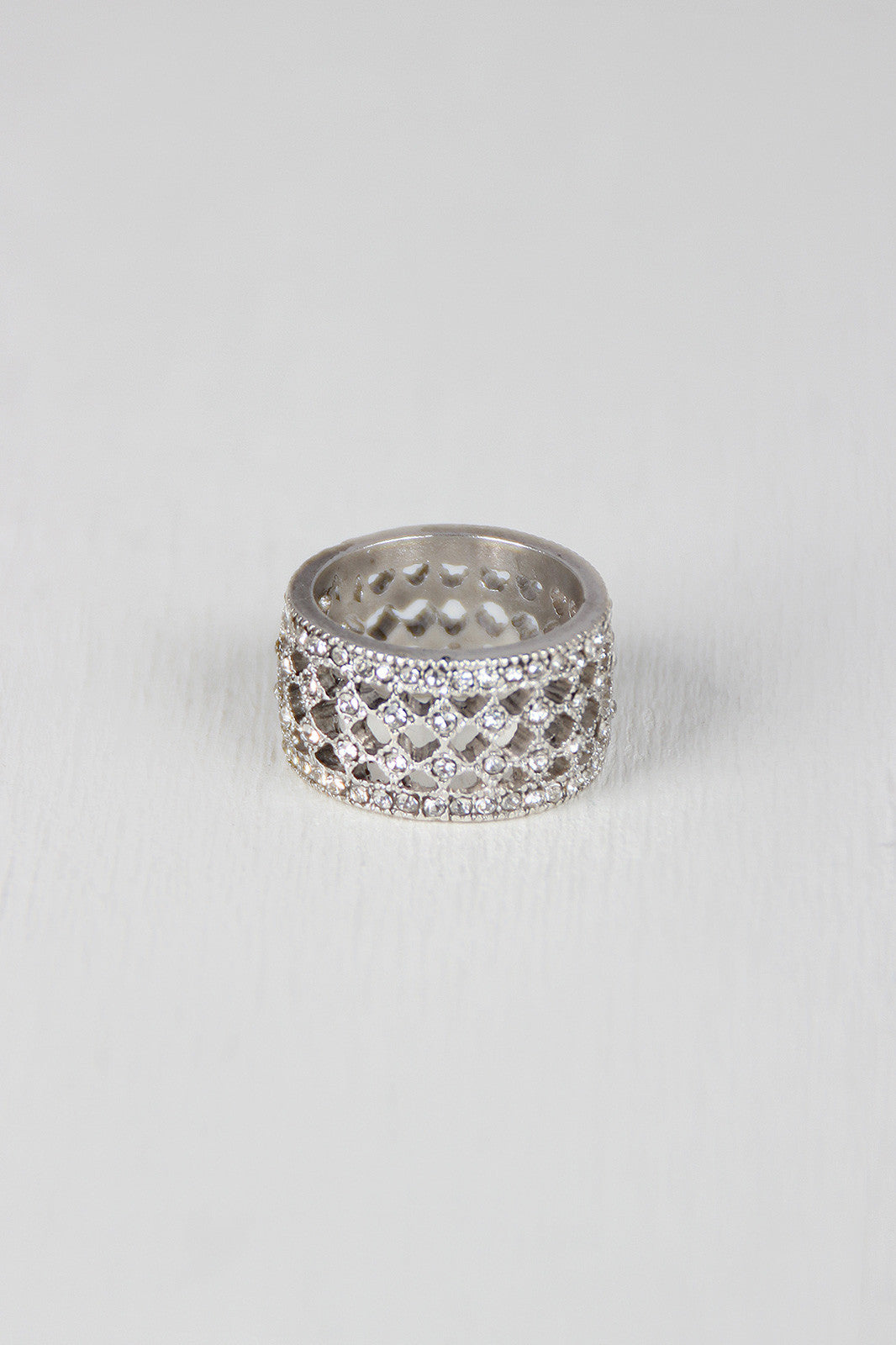 Rhinestone Cutout Rings