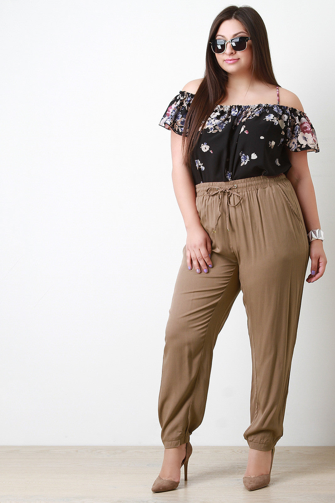 Zip Pocket Drawstring Baggy Jogger Pant