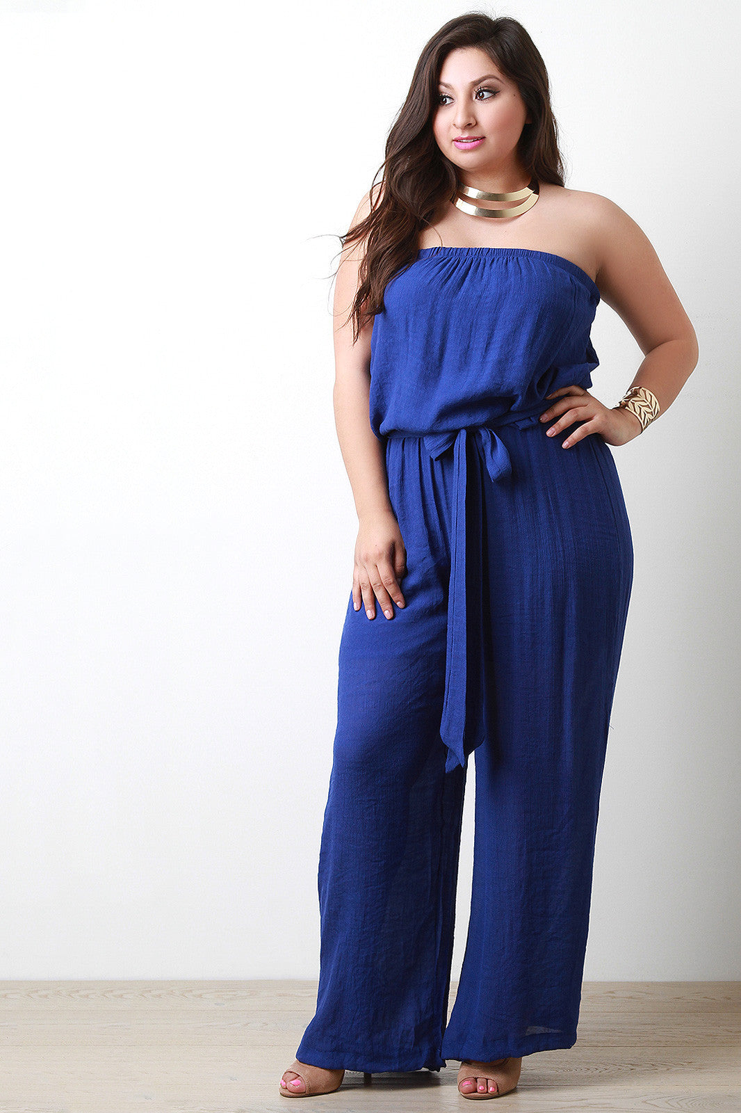 Breezy Strapless Wide Leg Jumpsuit