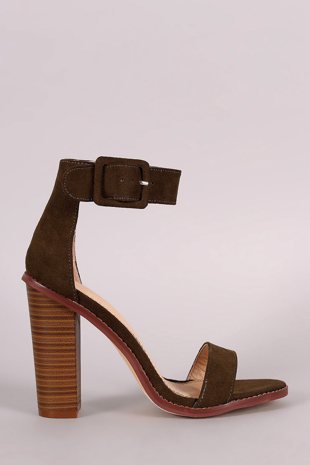 Liliana Suede Ankle Strap Chunky Heel