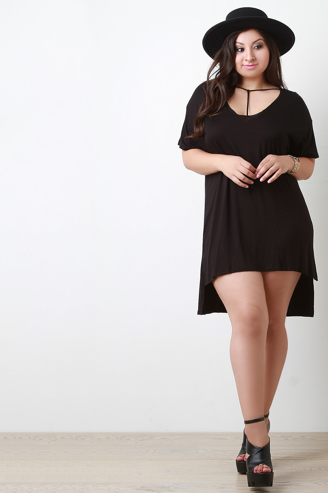 T-Strap High-Low Tee Dress