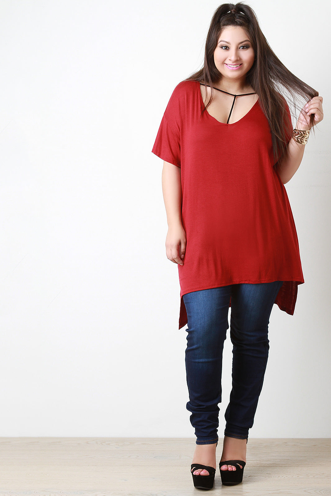 T-Strap High-Low Tee Dress