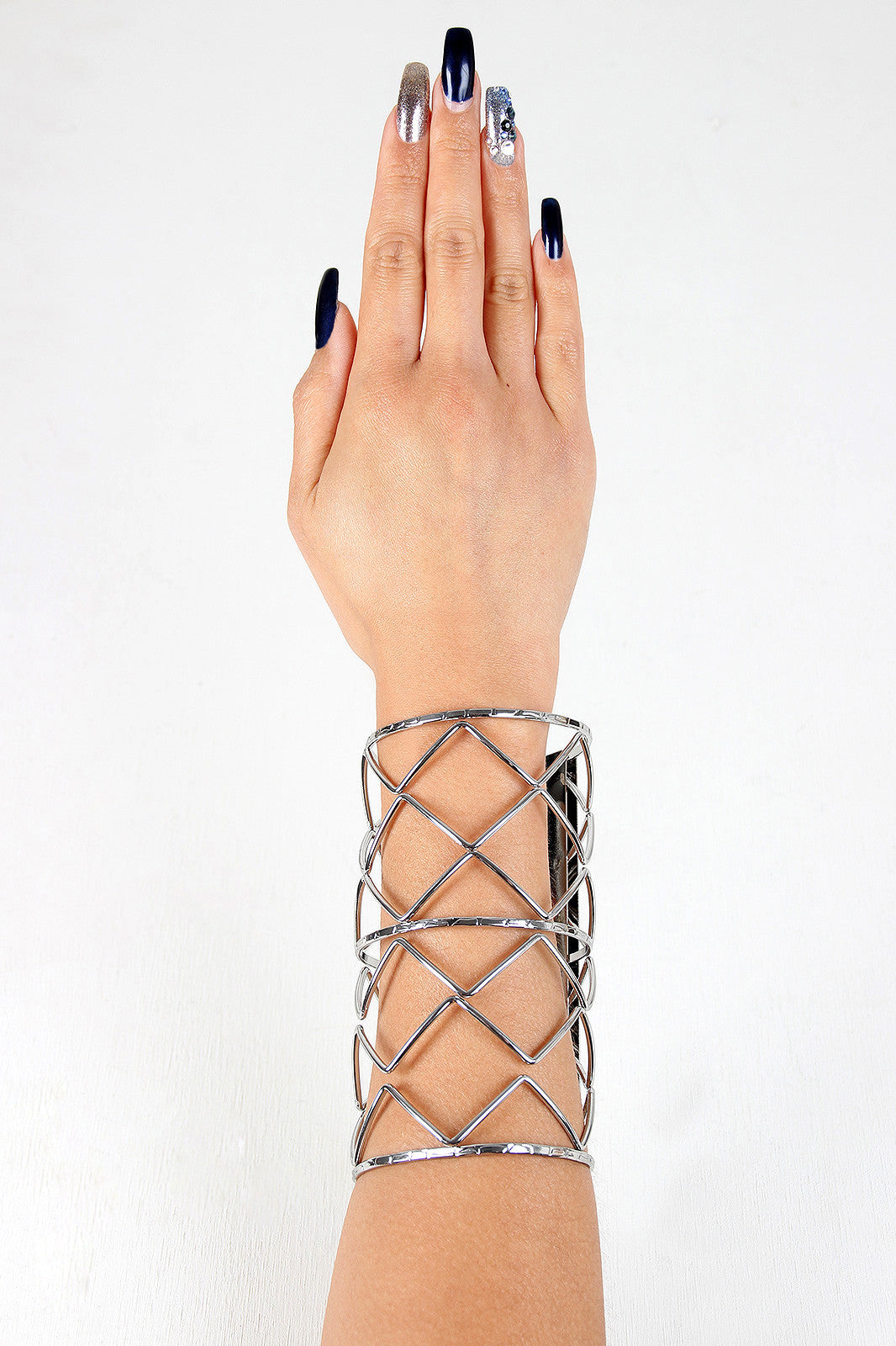 ZigZag Grid Caged Cuff Bracelet