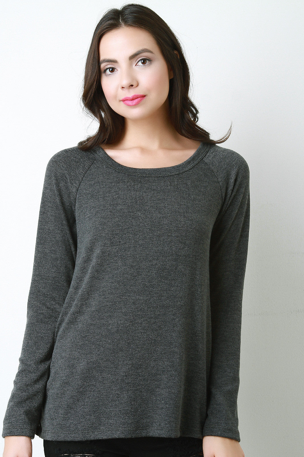 Button Up Back Long Sleeve Sweater