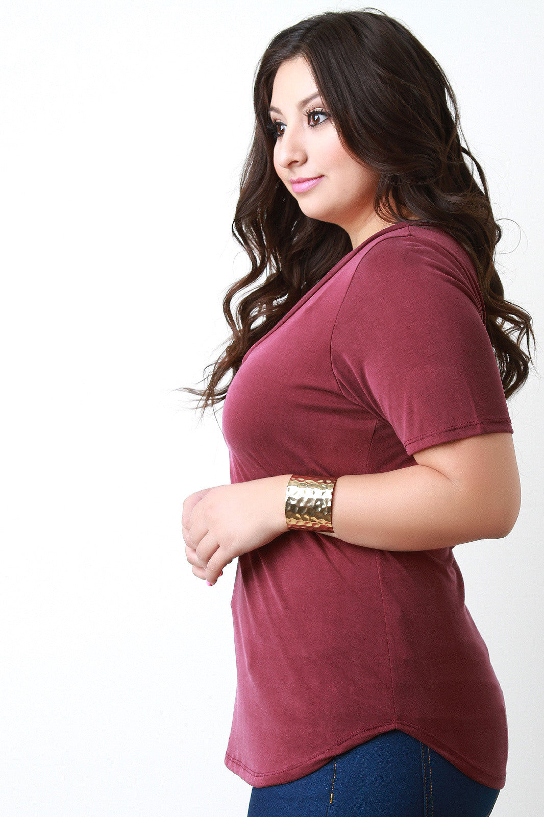 X V Neck Vintage Wash Tee