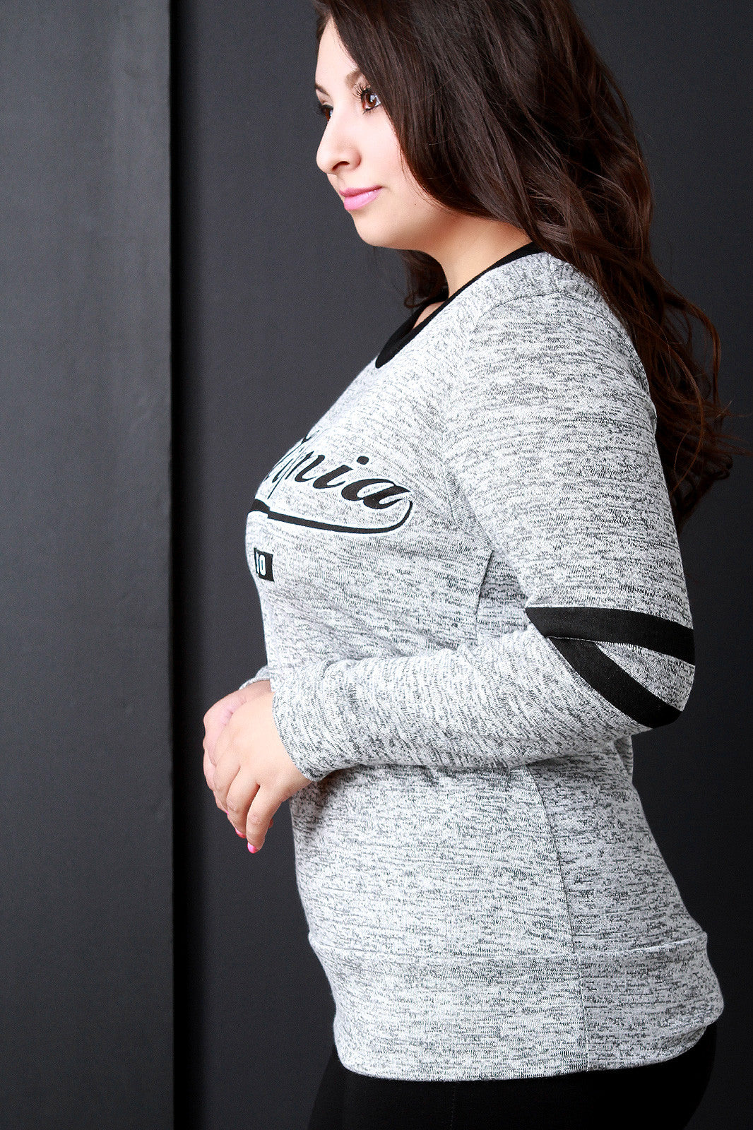 California Since 1850 Stripe Sleeves Sweater Top