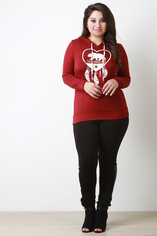 California Love and Dreaming Hooded Long Sleeve Tee