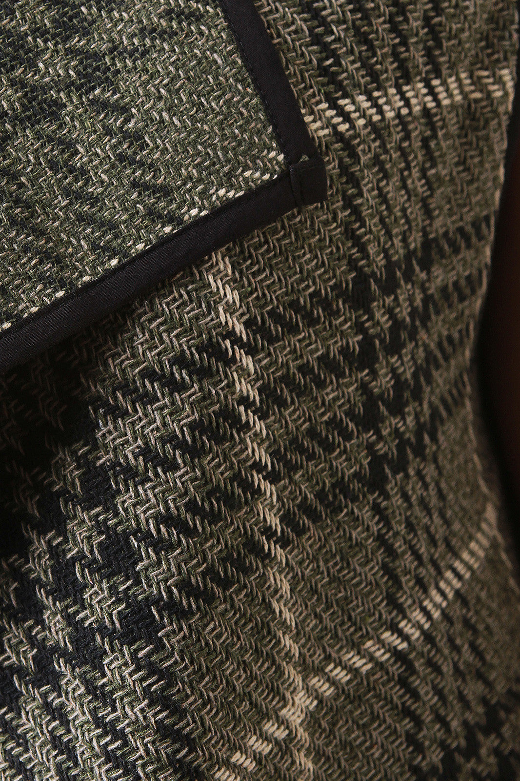 Woven Plaid Open Front Vest