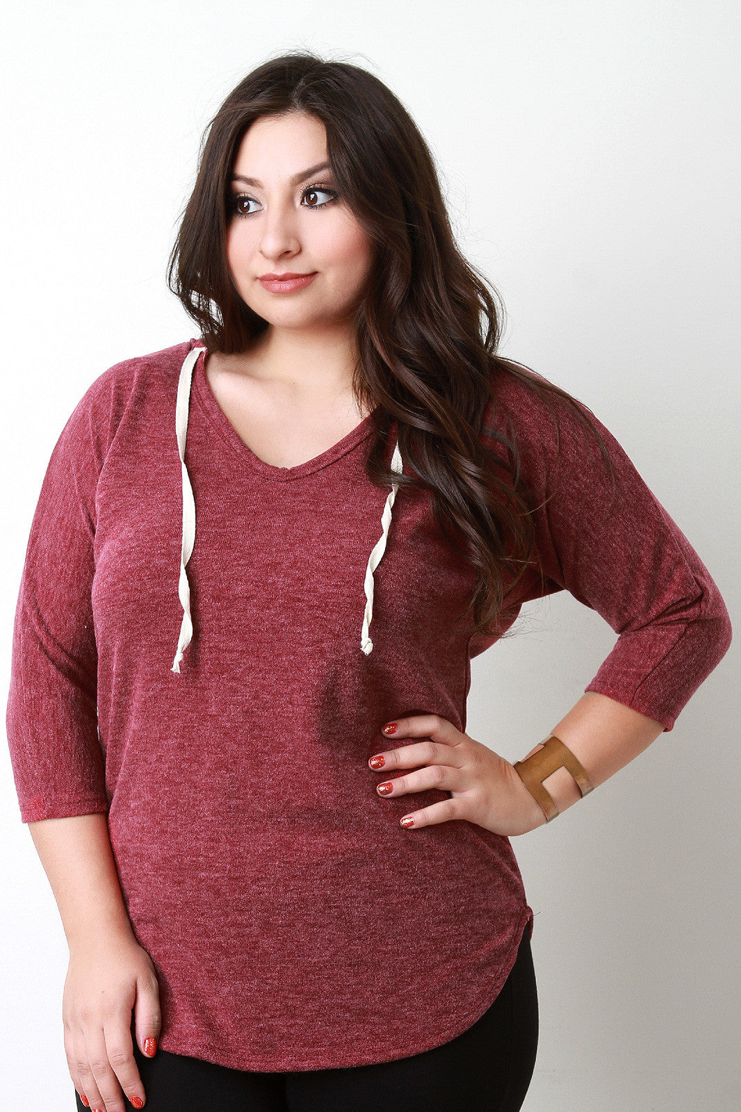 Casual Hooded Dolman Sleeve Sweater