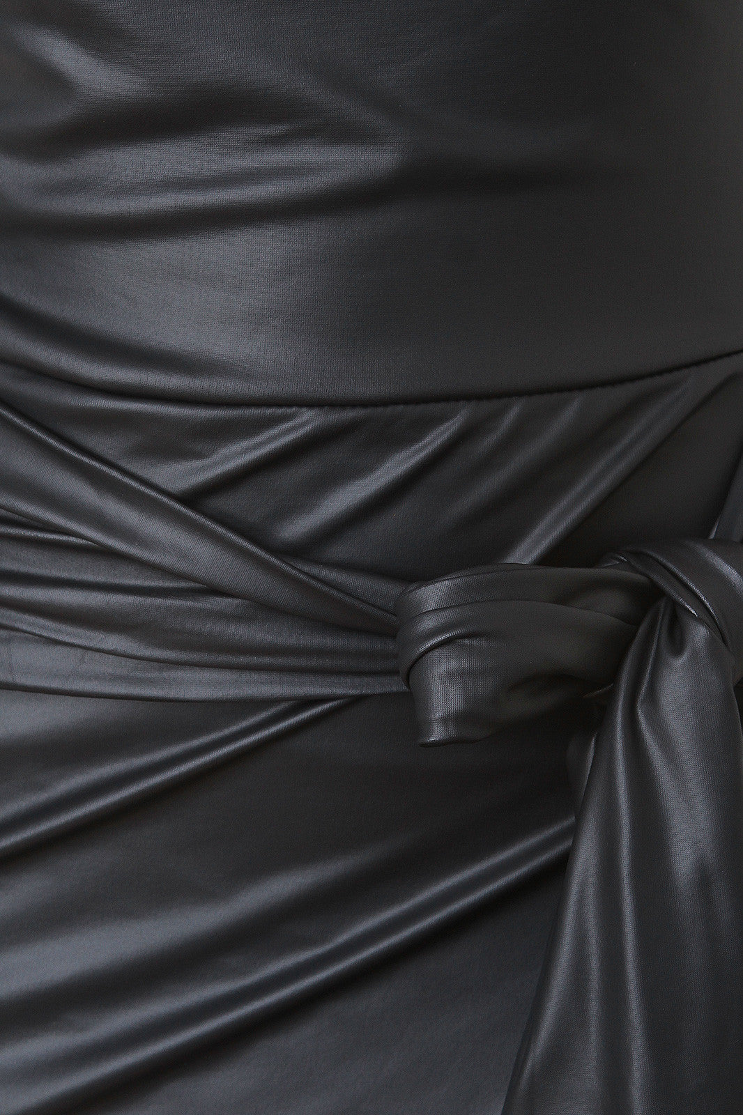 Wrapped Up Vegan Leather Strapless Dress