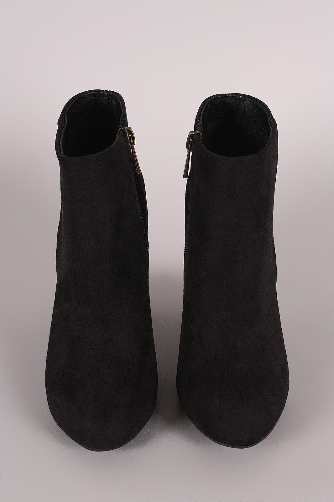 Bamboo Suede Chunky Heeled Ankle Boots