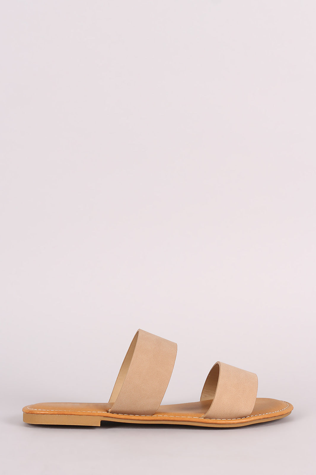 Bamboo Nubuck Double Band Slide Sandal