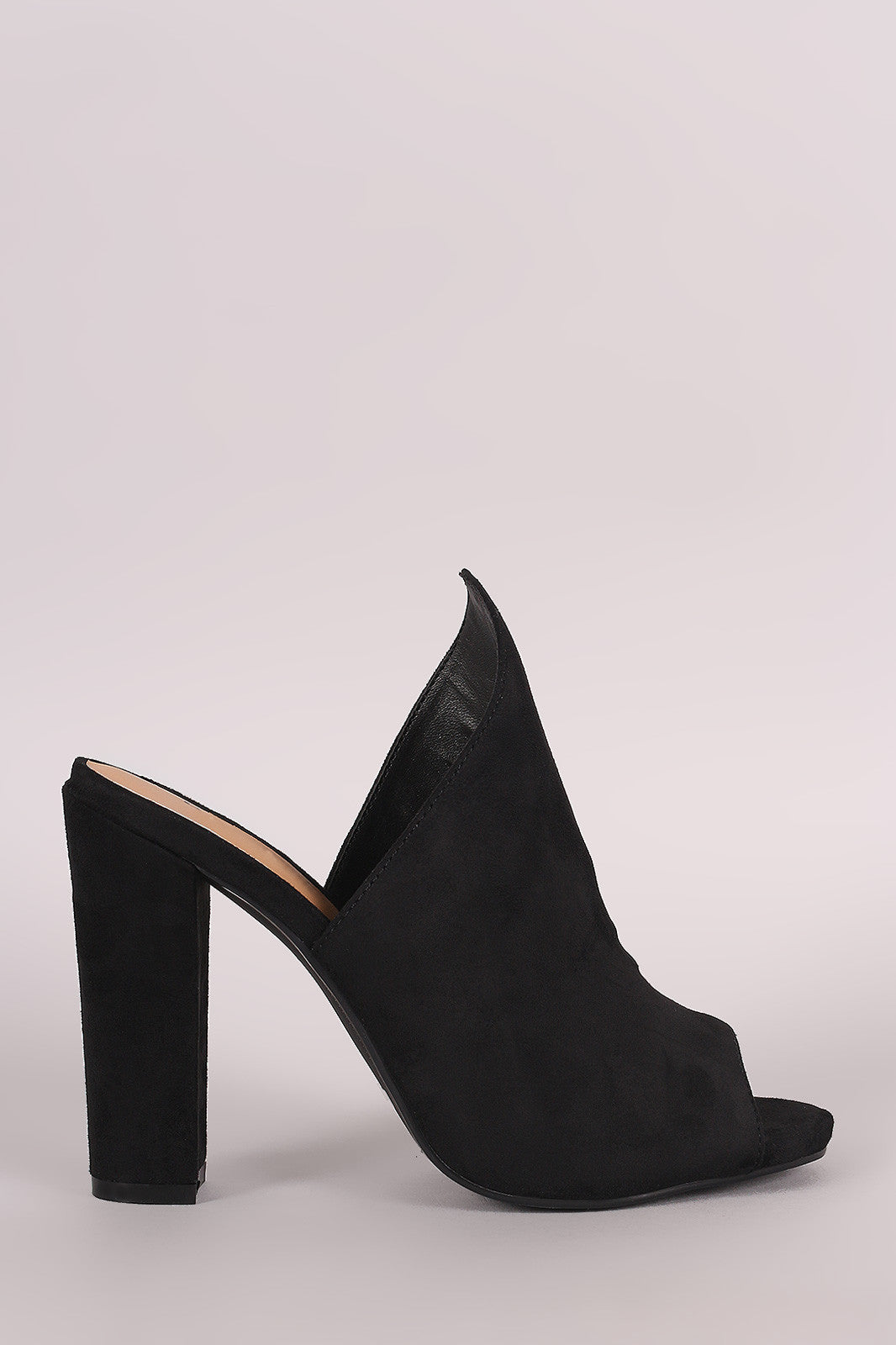 Bamboo Suede Chunky Mule Heel