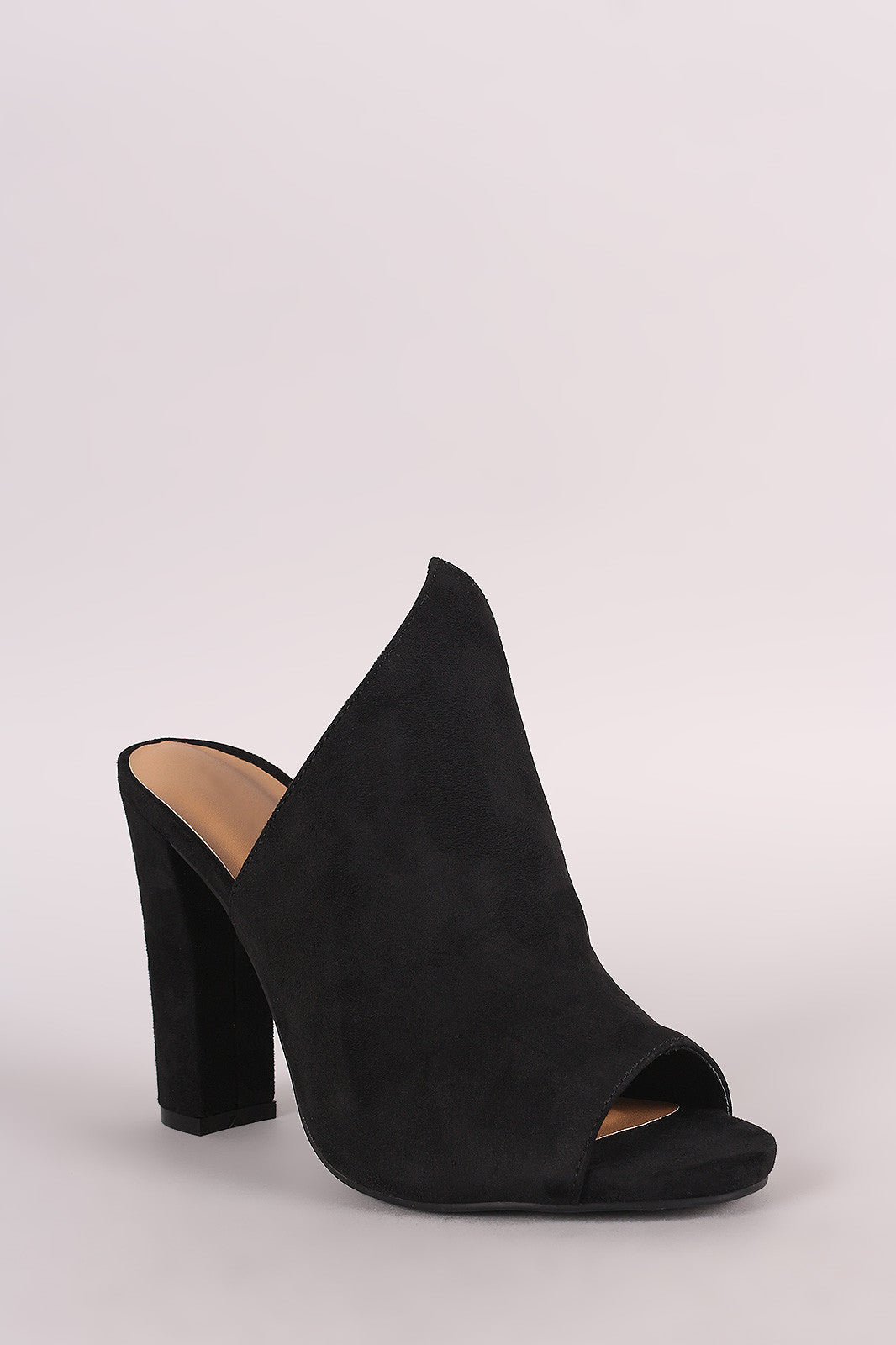 Bamboo Suede Chunky Mule Heel