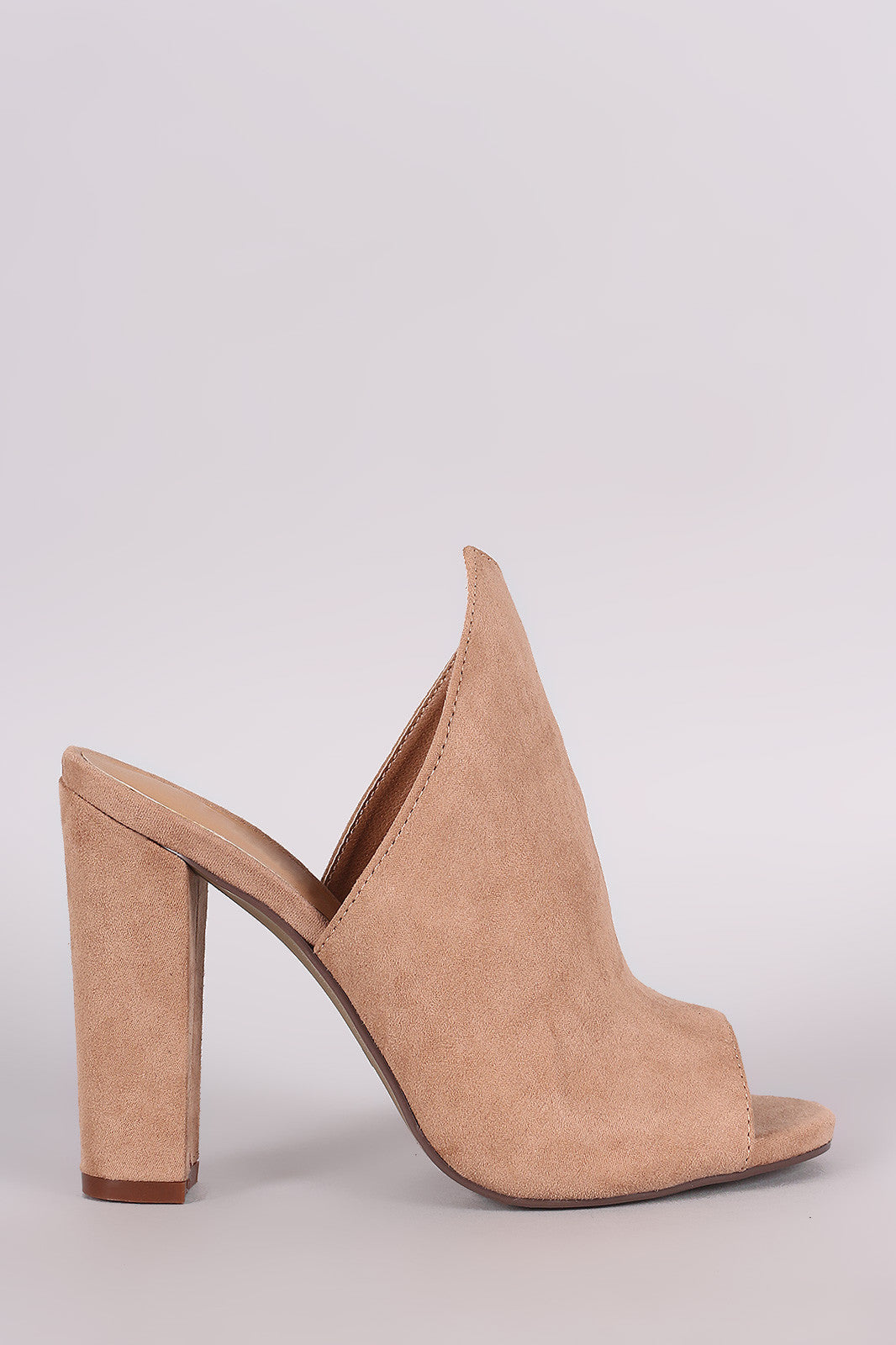 Bamboo Suede Chunky Mule Heel