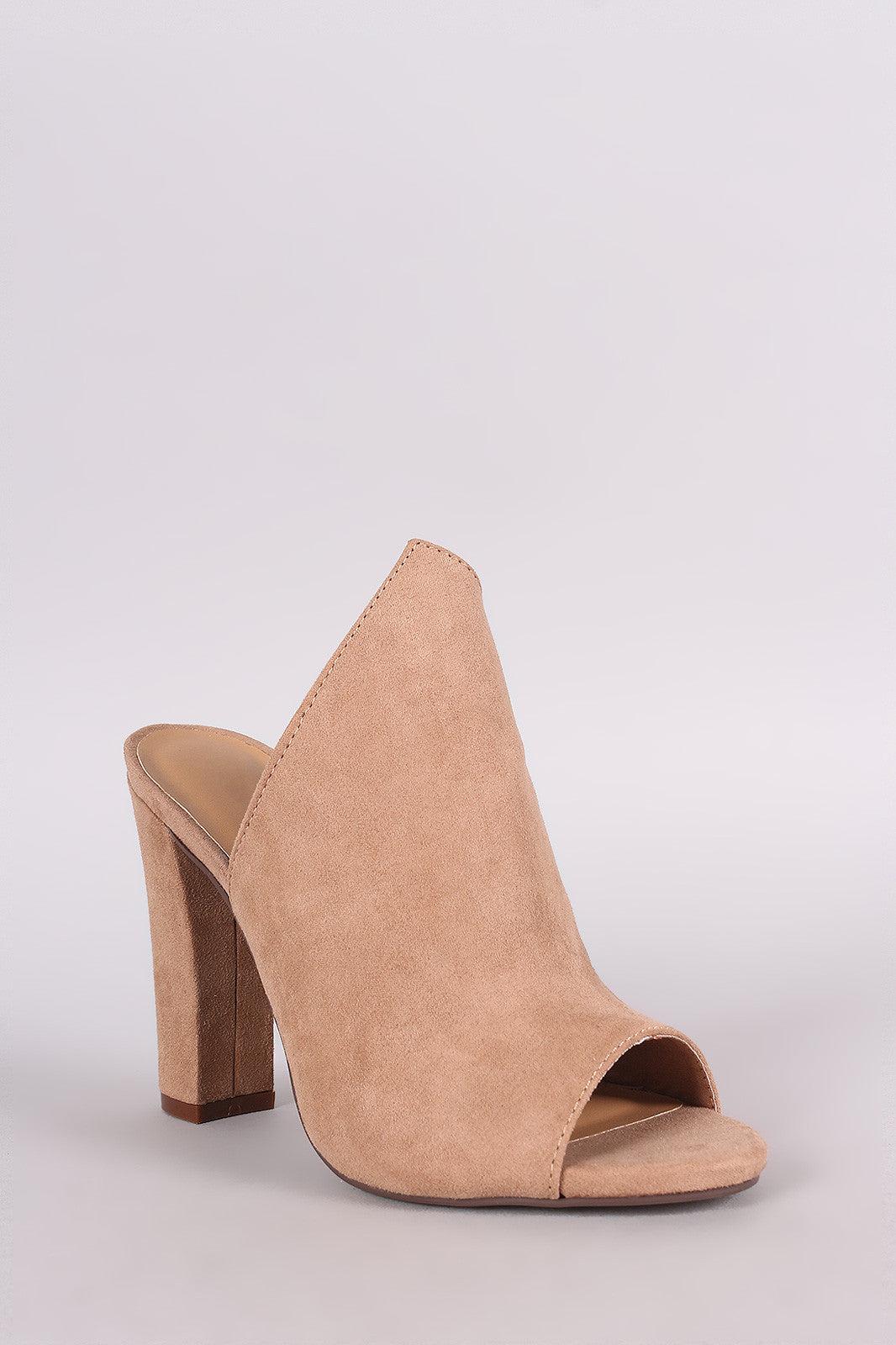 Bamboo Suede Chunky Mule Heel