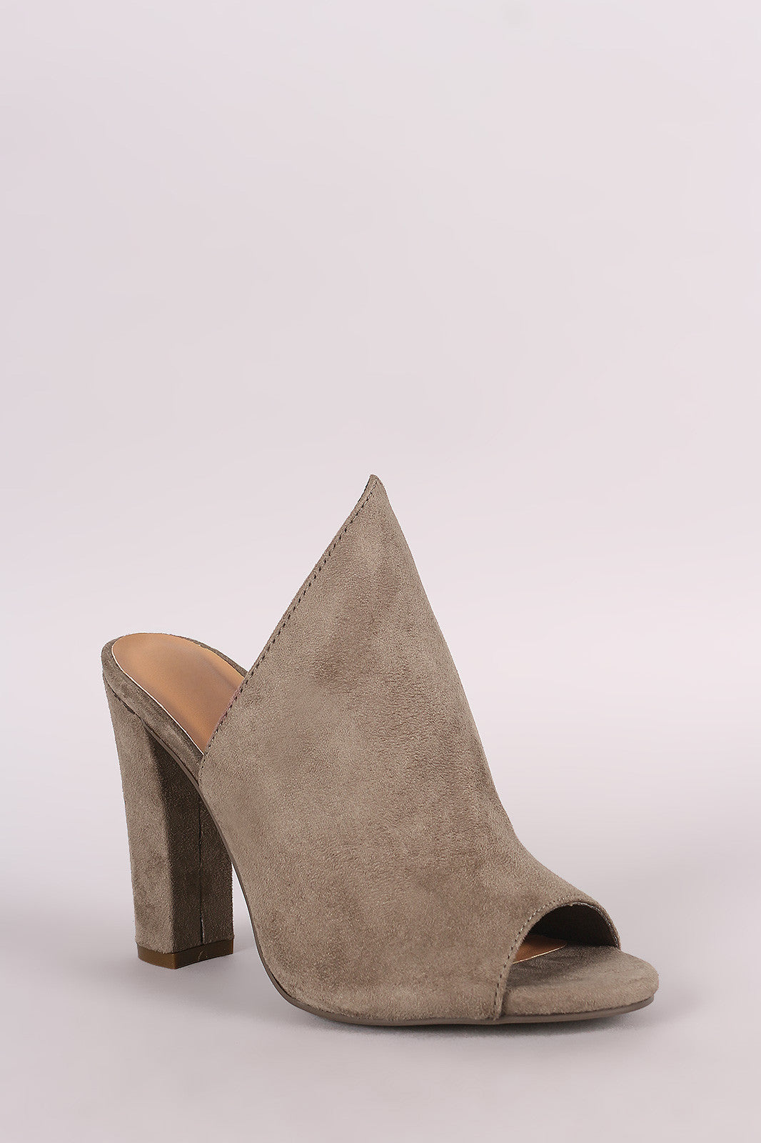 Bamboo Suede Chunky Mule Heel