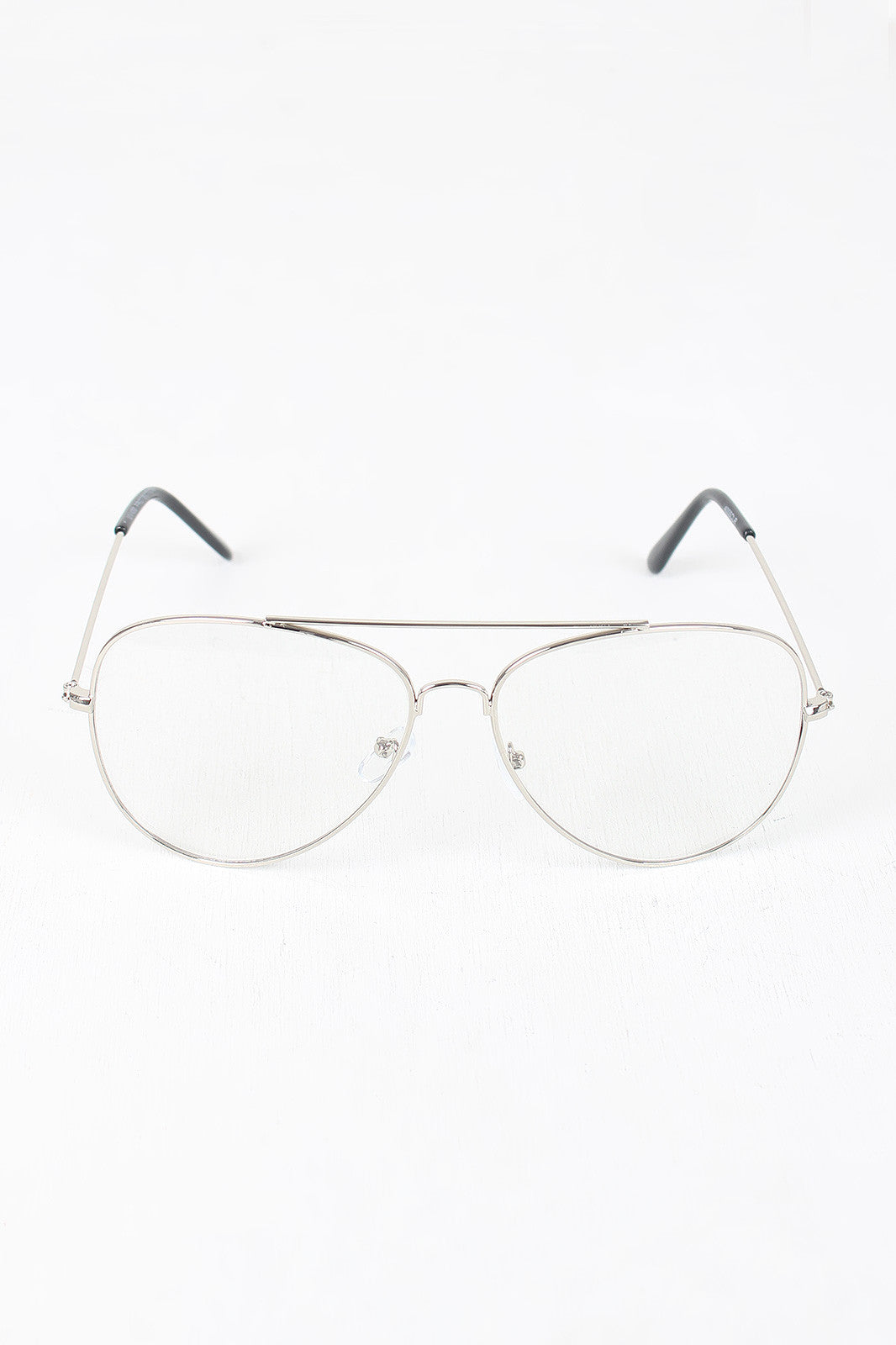 Wire Aviator Clear Lens Glasses