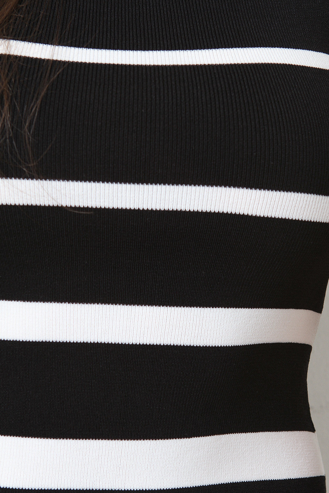 Black And White Stripes Bodycon Dress
