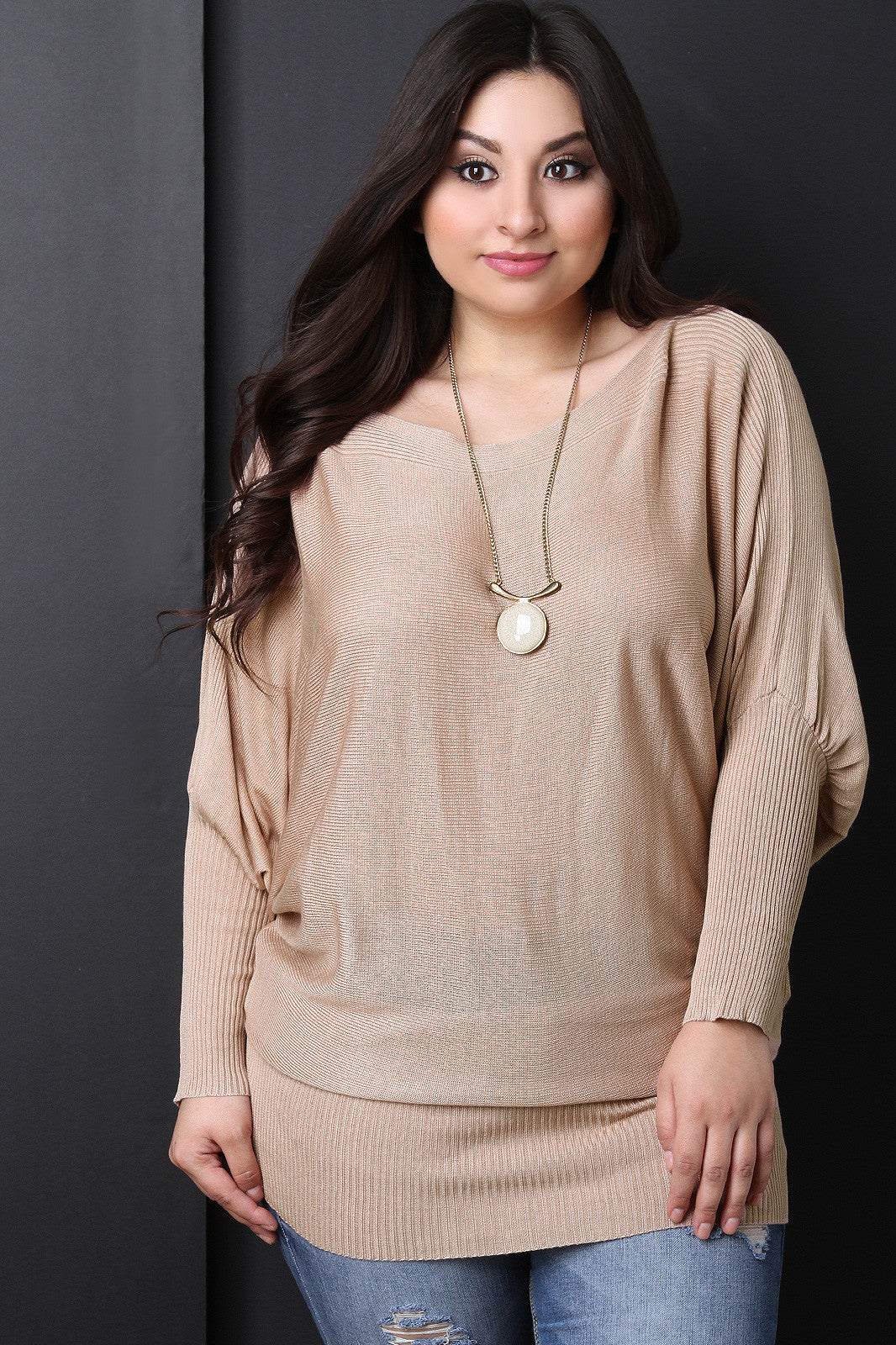 Boat Neck Dolman Sleeve Top