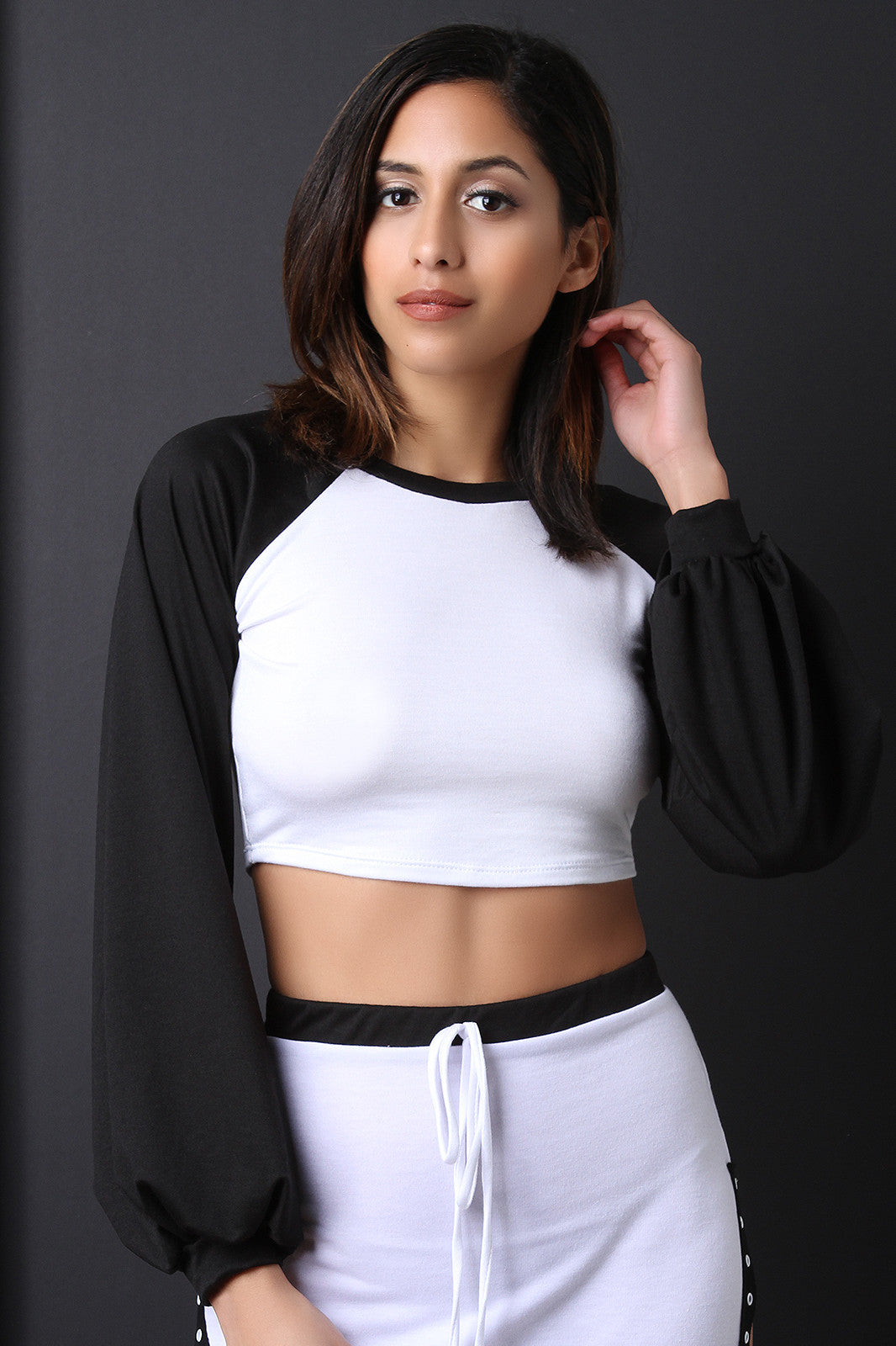 Bishop Sleeve Crop Baseball Top