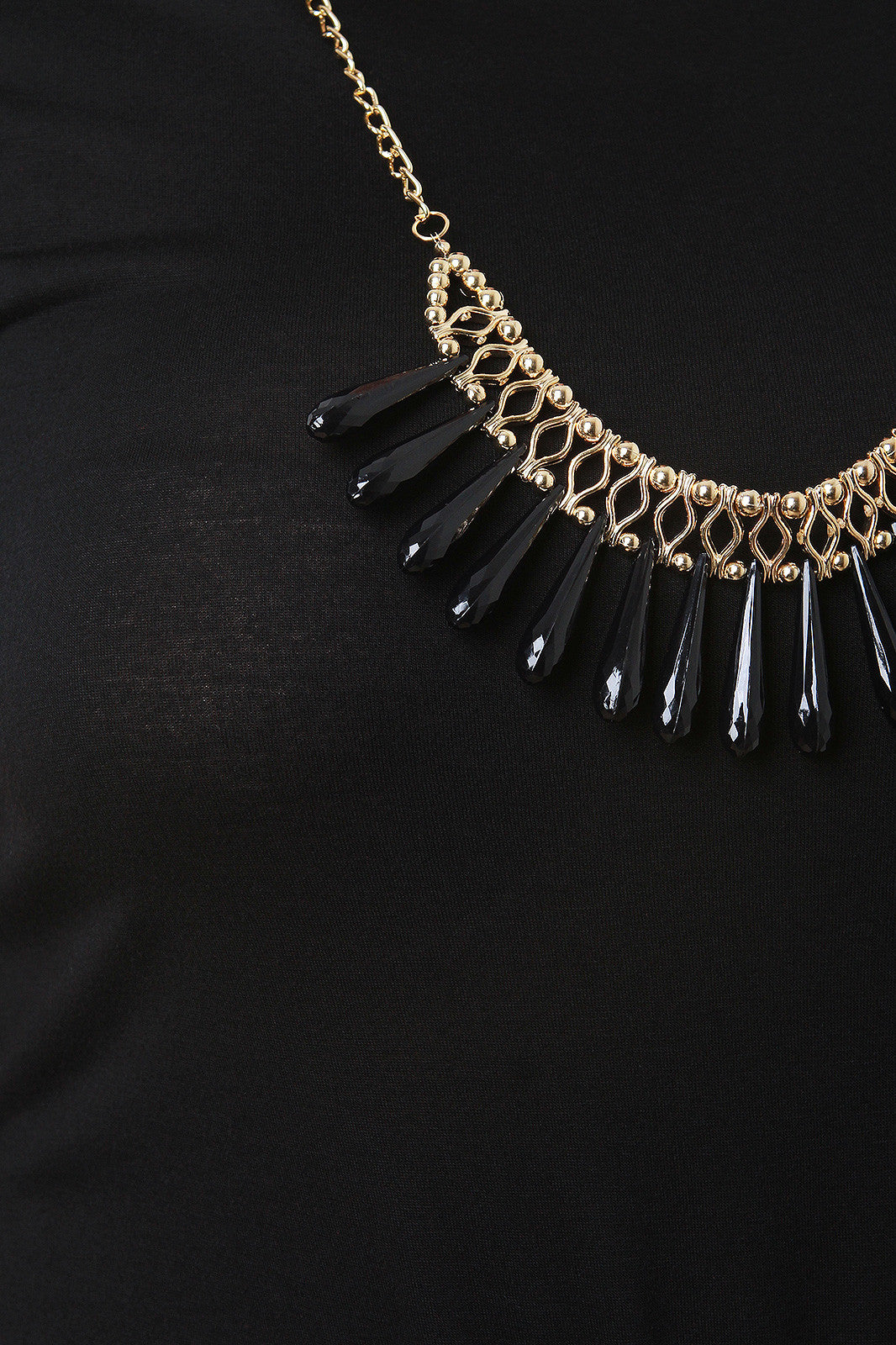 Beaded Necklace Twisted Knot High Low Maxi Top