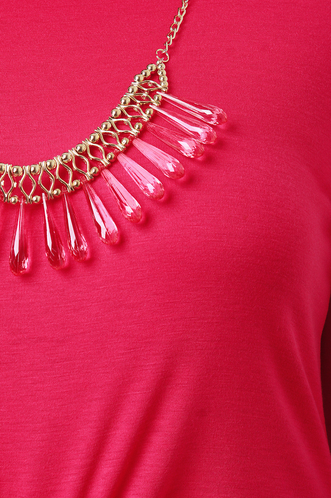 Beaded Necklace Twisted Knot High Low Maxi Top