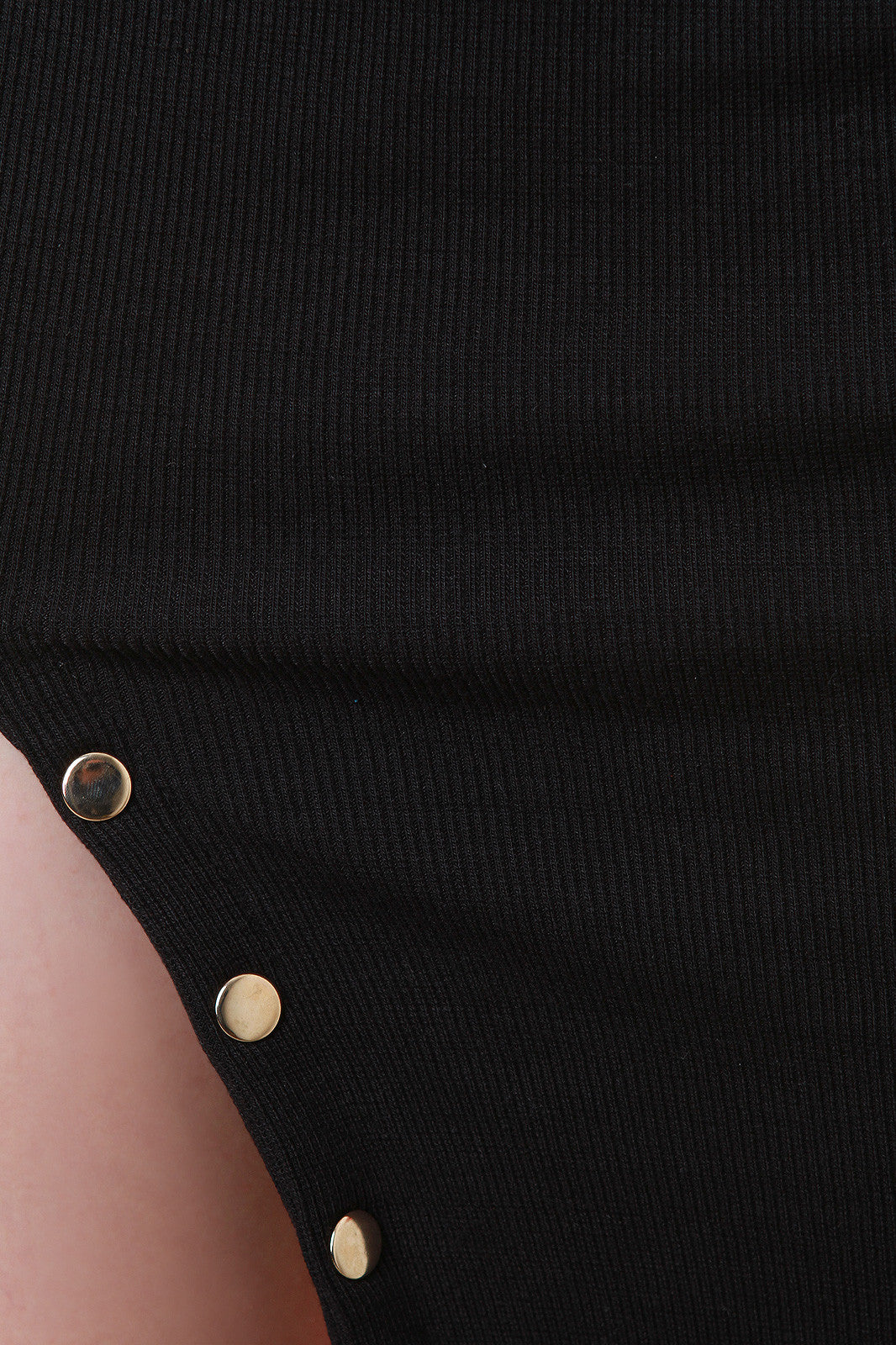 Button Accent Side Slit Maxi Skirt