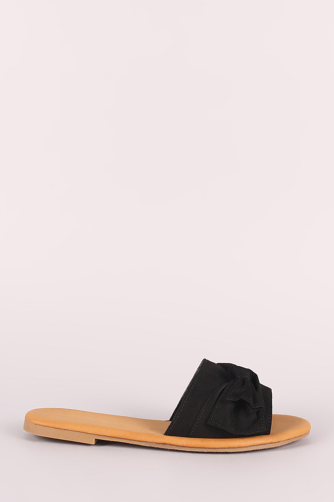 Bamboo Suede Knotted Bow Slide Sandal