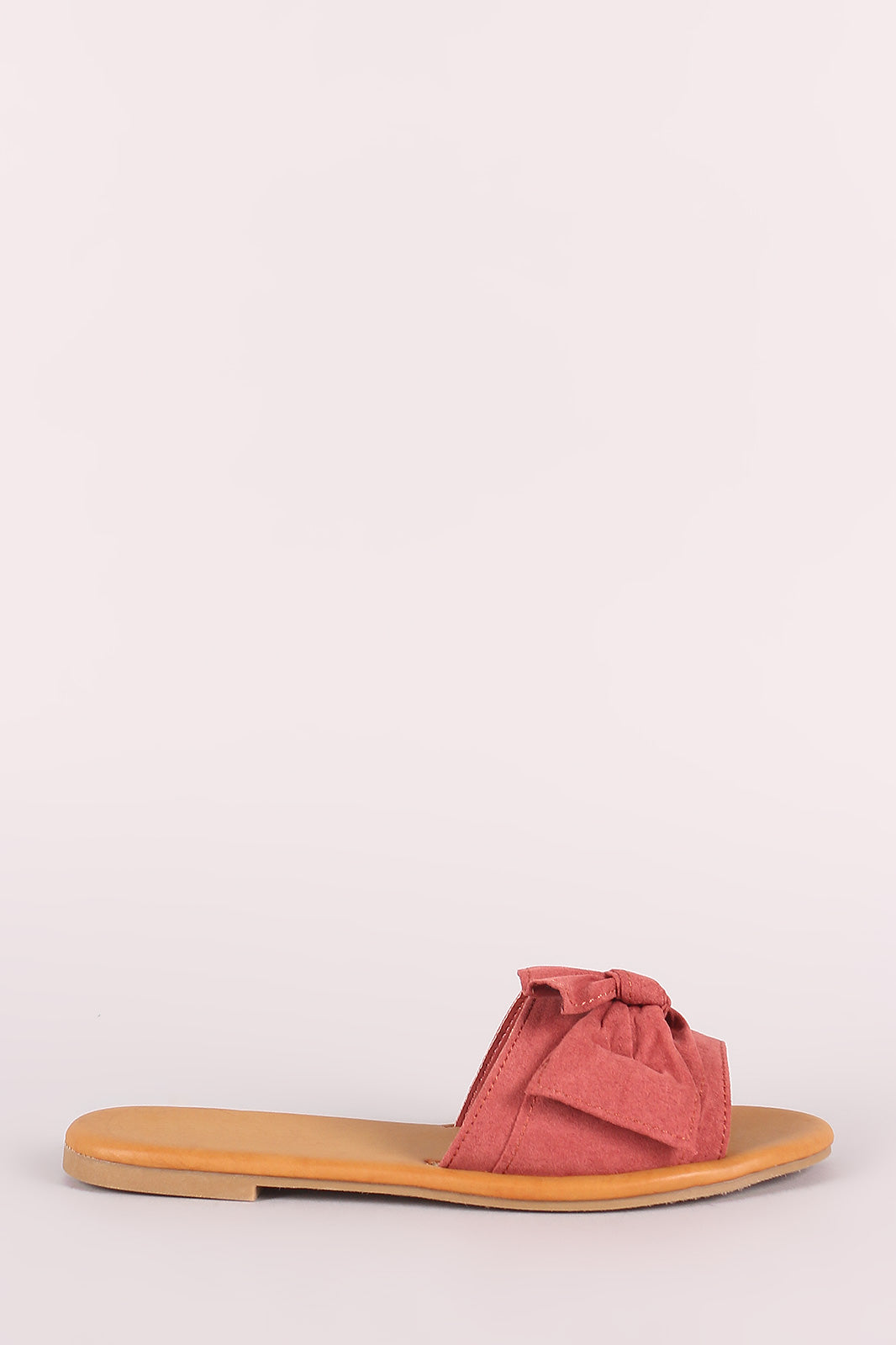 Bamboo Suede Knotted Bow Slide Sandal
