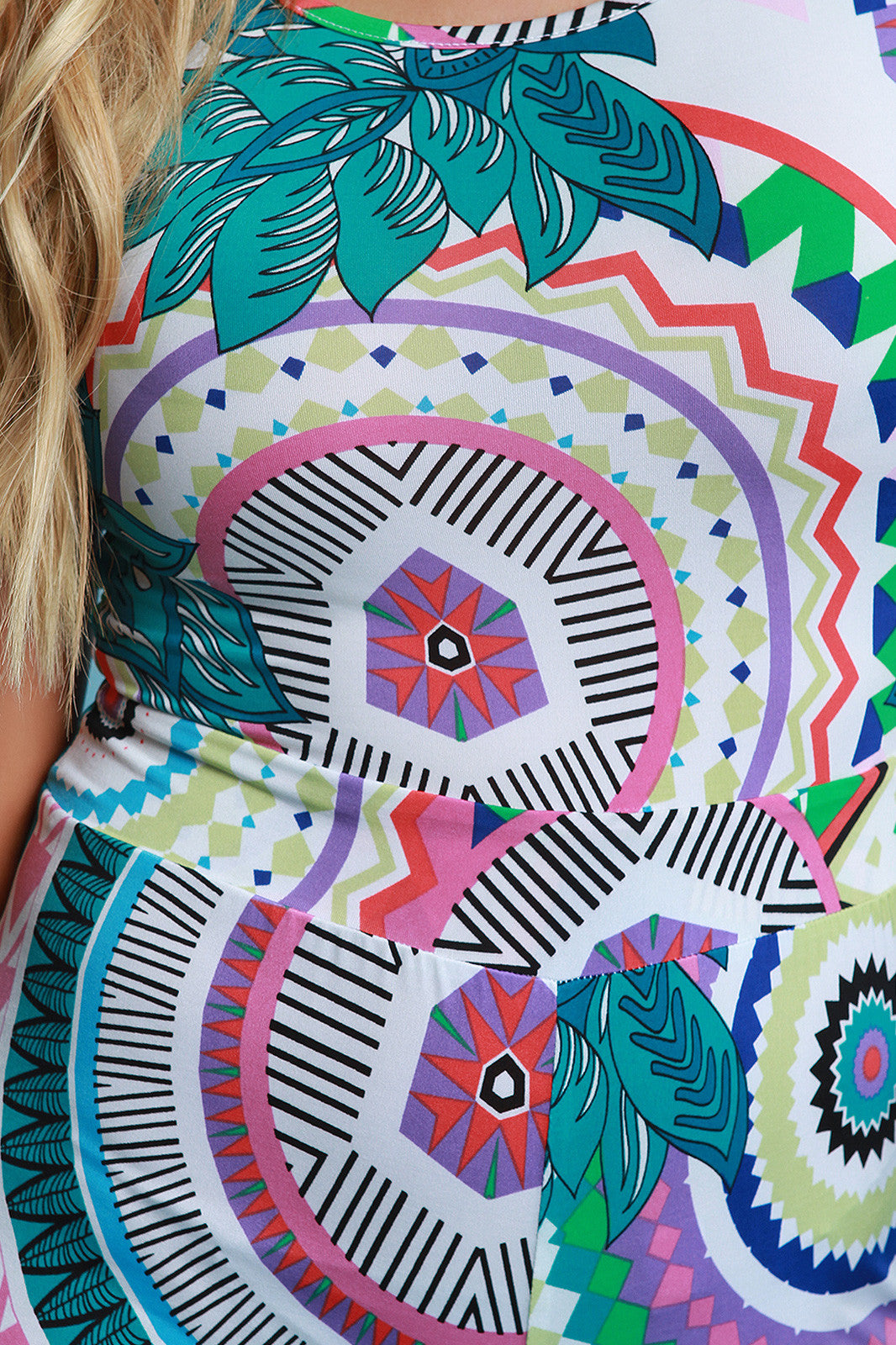 Bohemian Round Print Butterfly Back Palazzo Jumpsuit