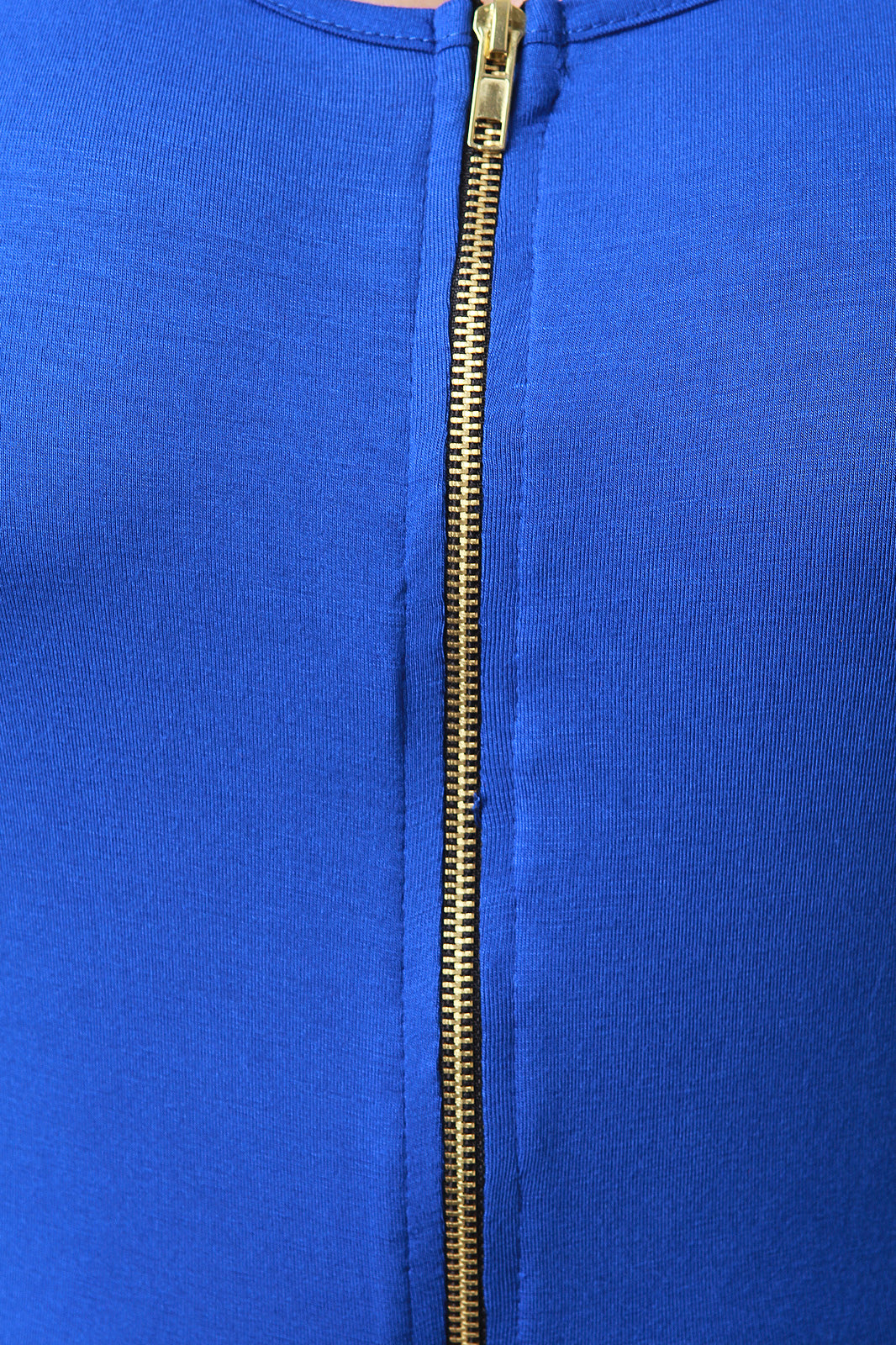 Zipper Front Quarter Sleeves Maxi Top