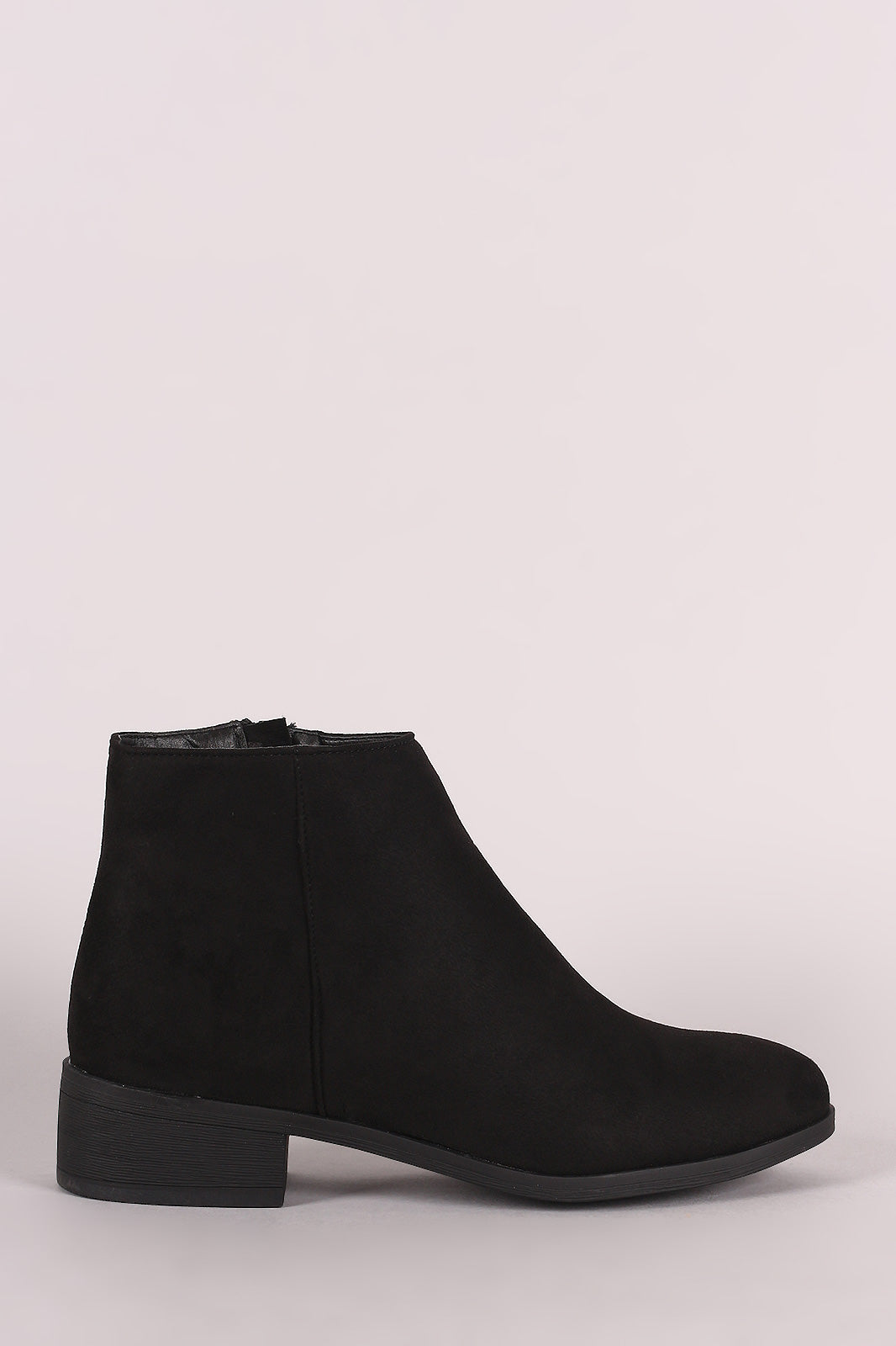 Bamboo Suede Almond Toe Flat Booties