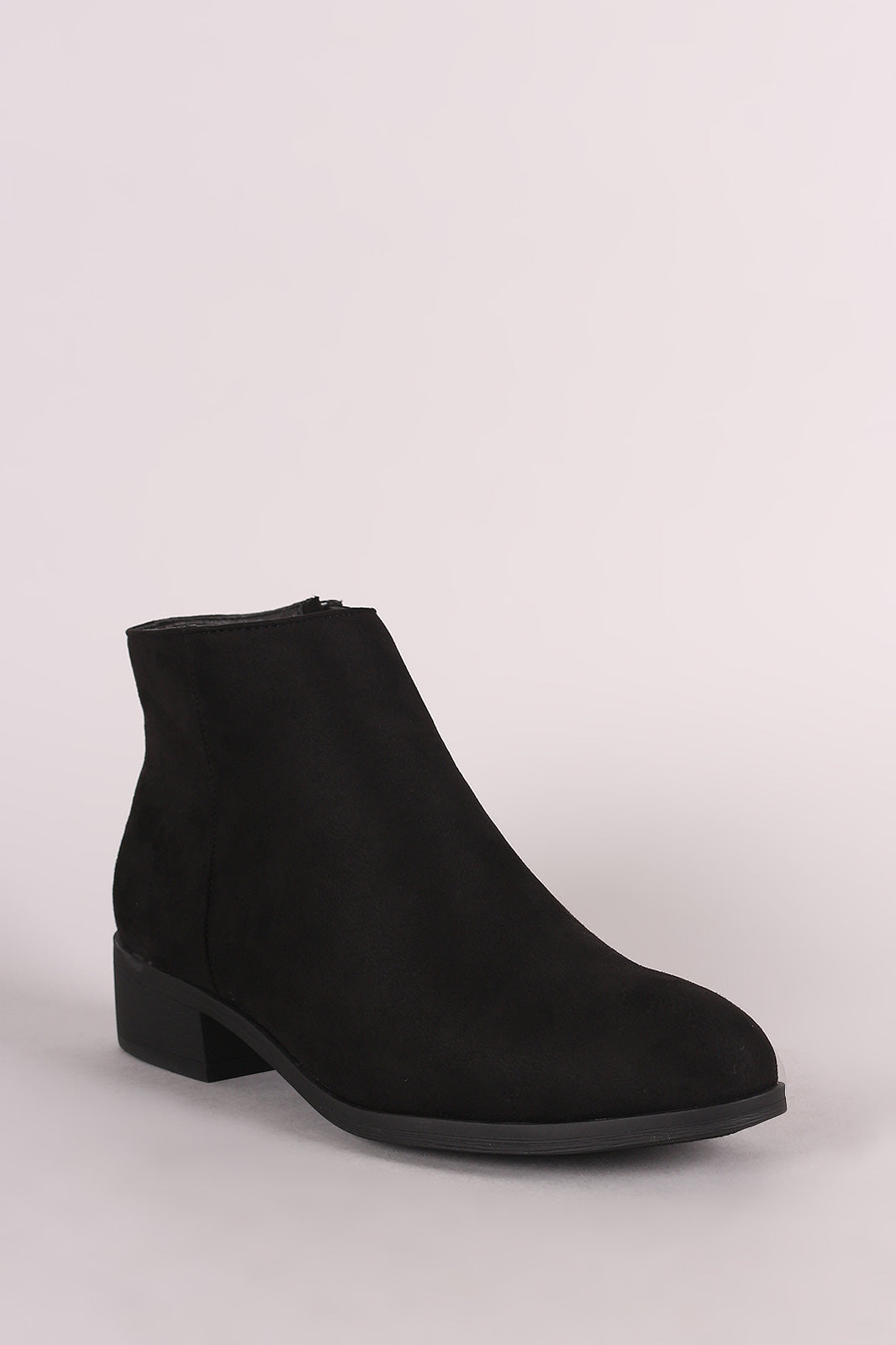 Bamboo Suede Almond Toe Flat Booties