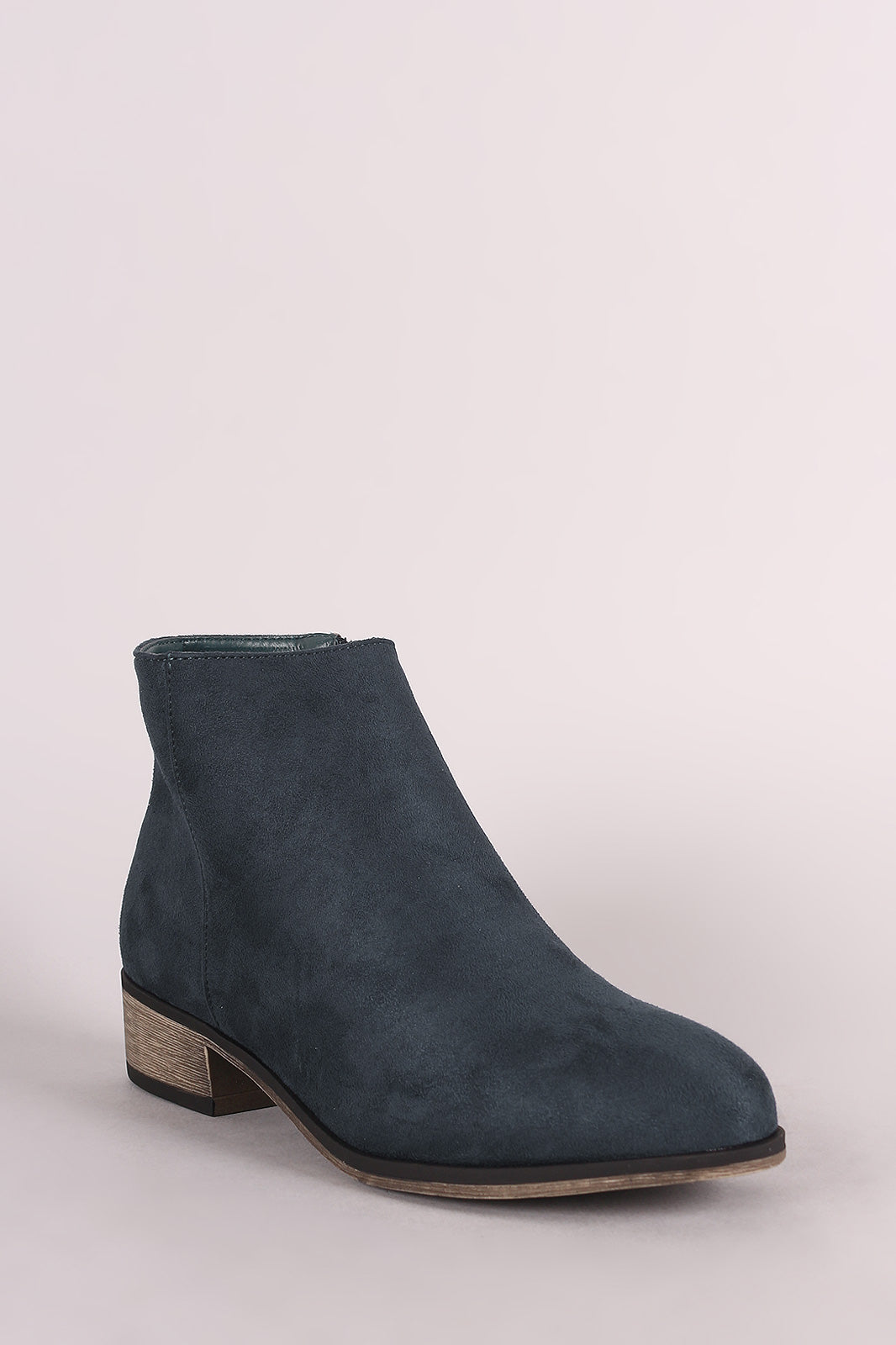 Bamboo Suede Almond Toe Flat Booties