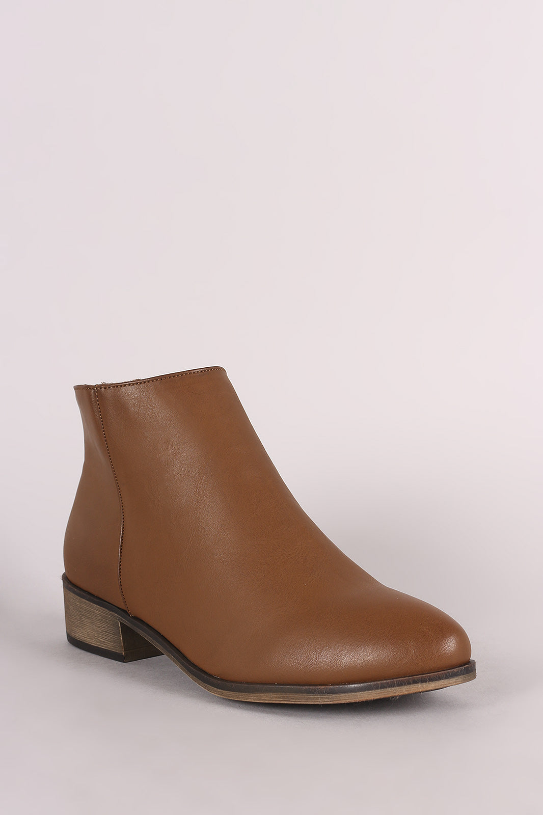 Bamboo Plain Almond Toe Flat Booties