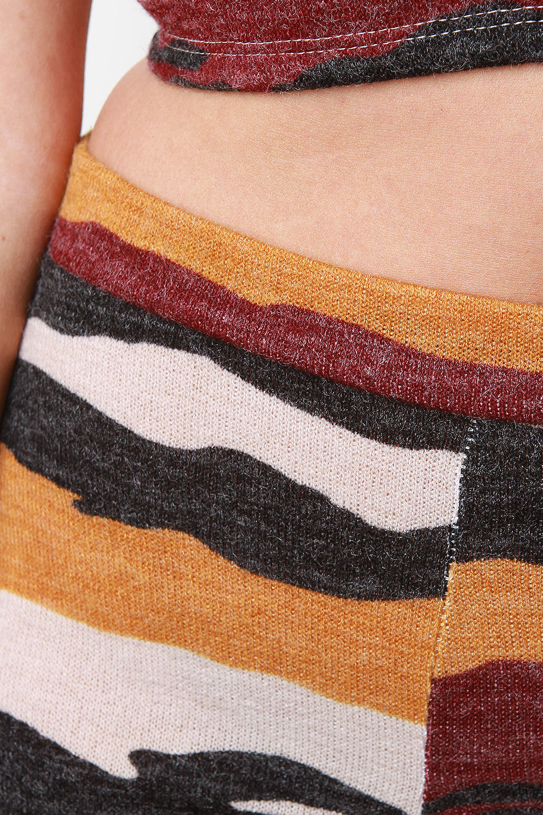 Camouflage Printed Crop Top With Flared Pants Set