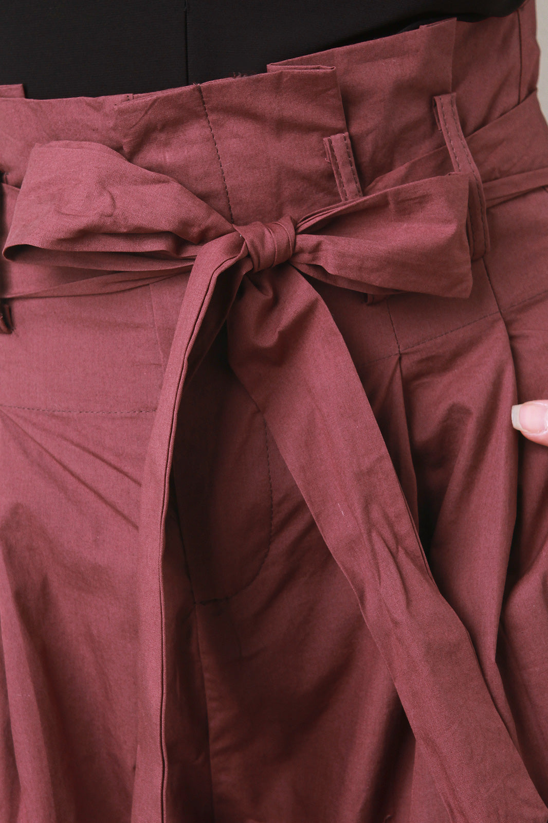 Box Pleated Belted Waist Palazzo Pants