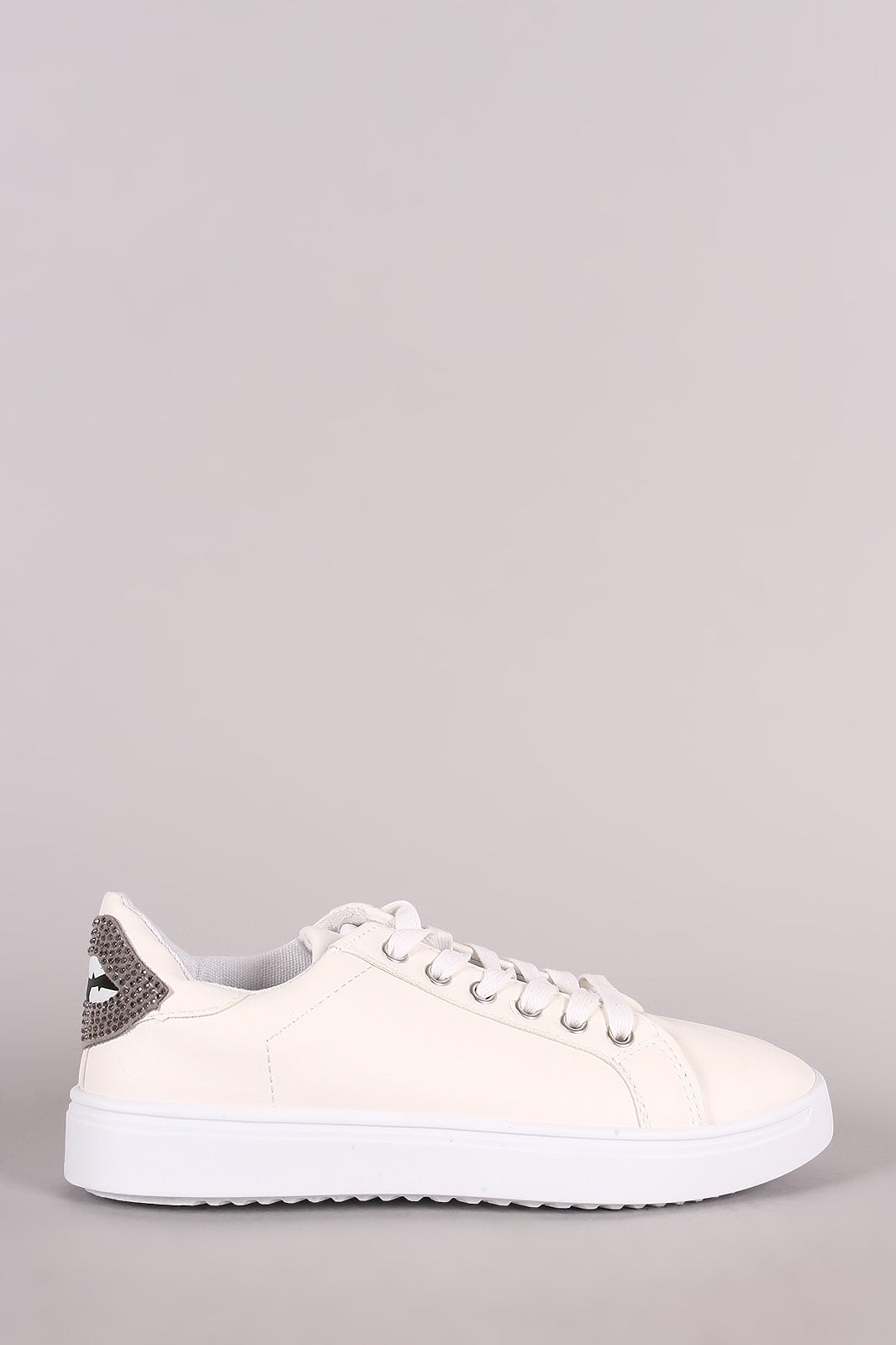 Bamboo Lip Applique Low Top Lace Up Sneaker