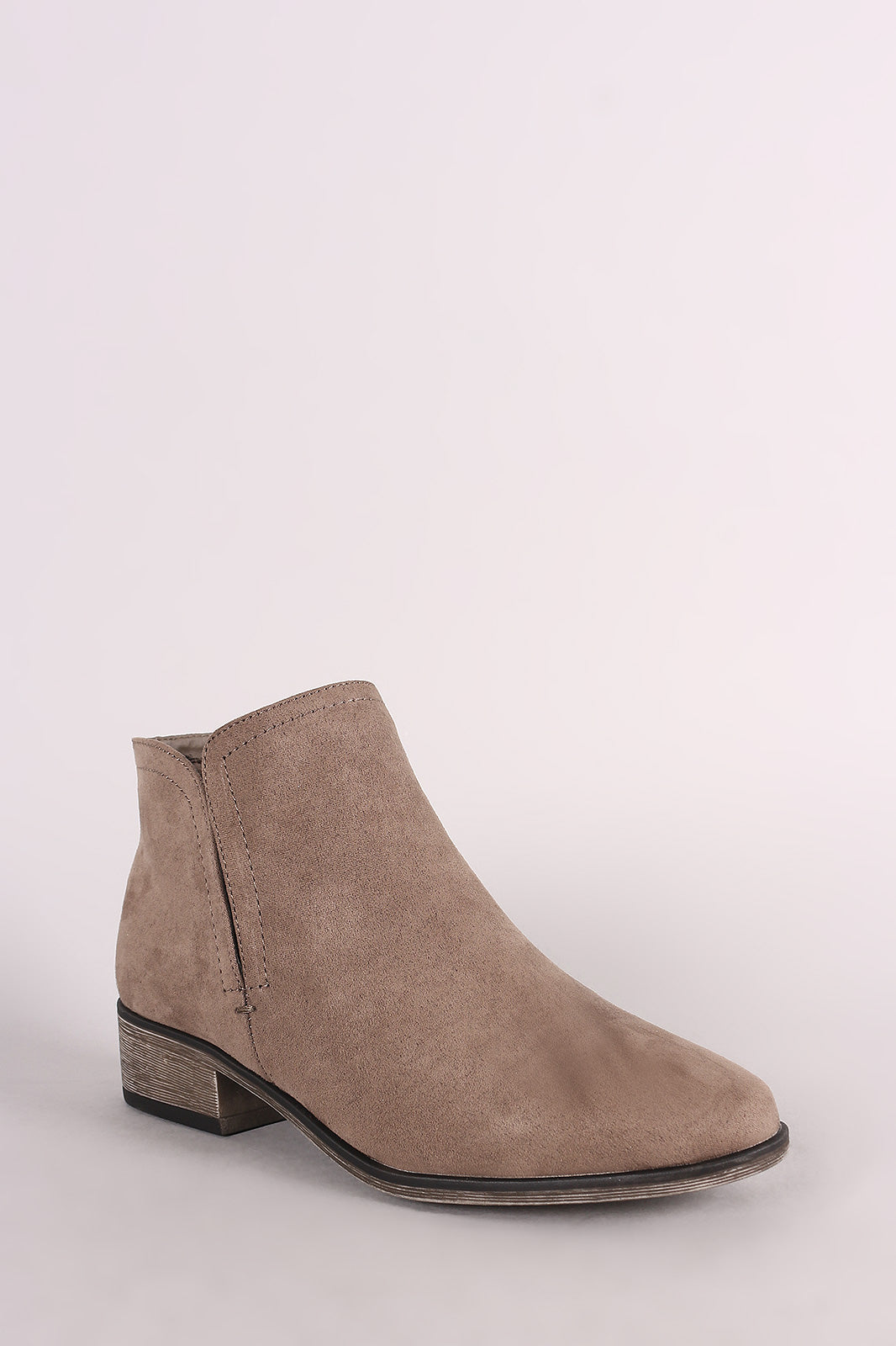 Bamboo Suede Side Slit Booties