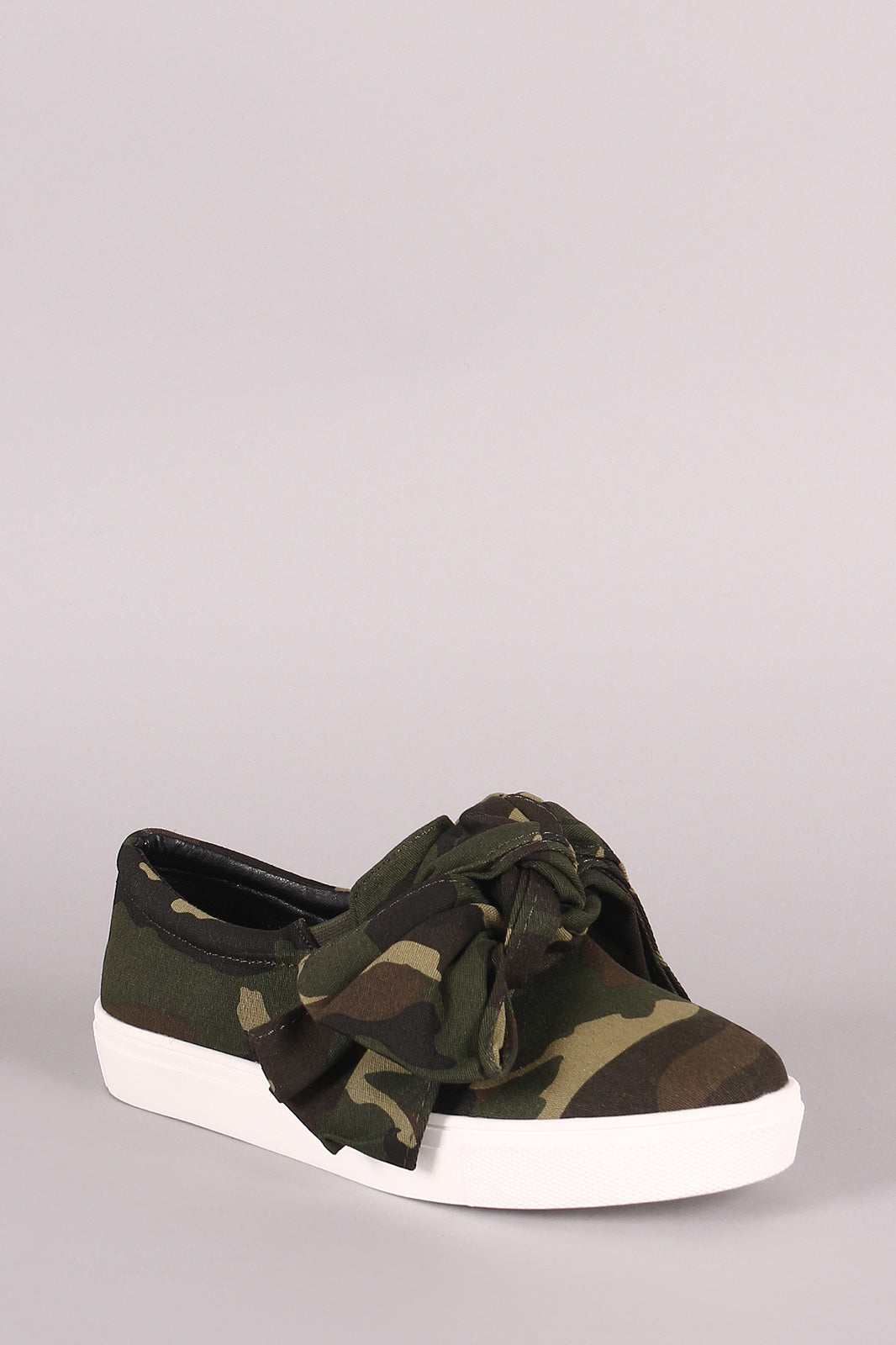Camouflage Oversized Bow Slip-On Sneaker