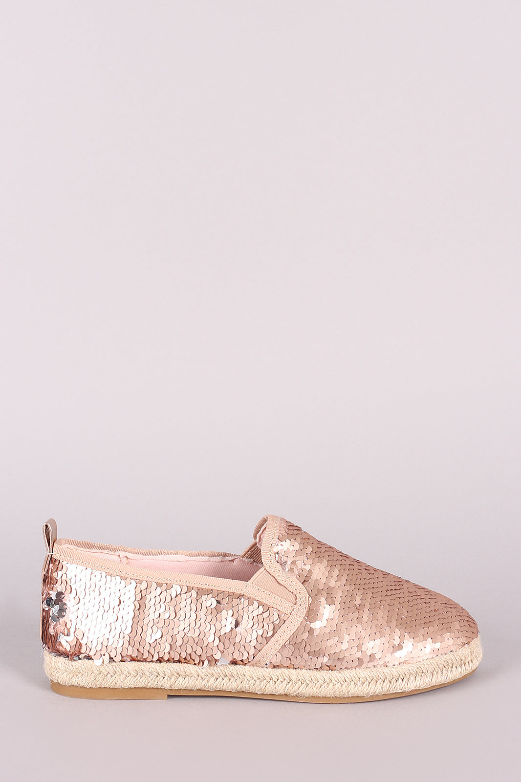 Bamboo Sequins Embellished Espadrille Trim Slip-On Flat