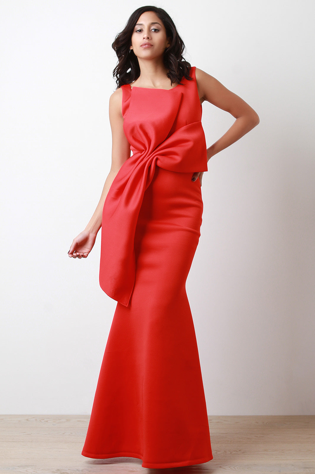 Bow Front Mermaid Maxi Dress